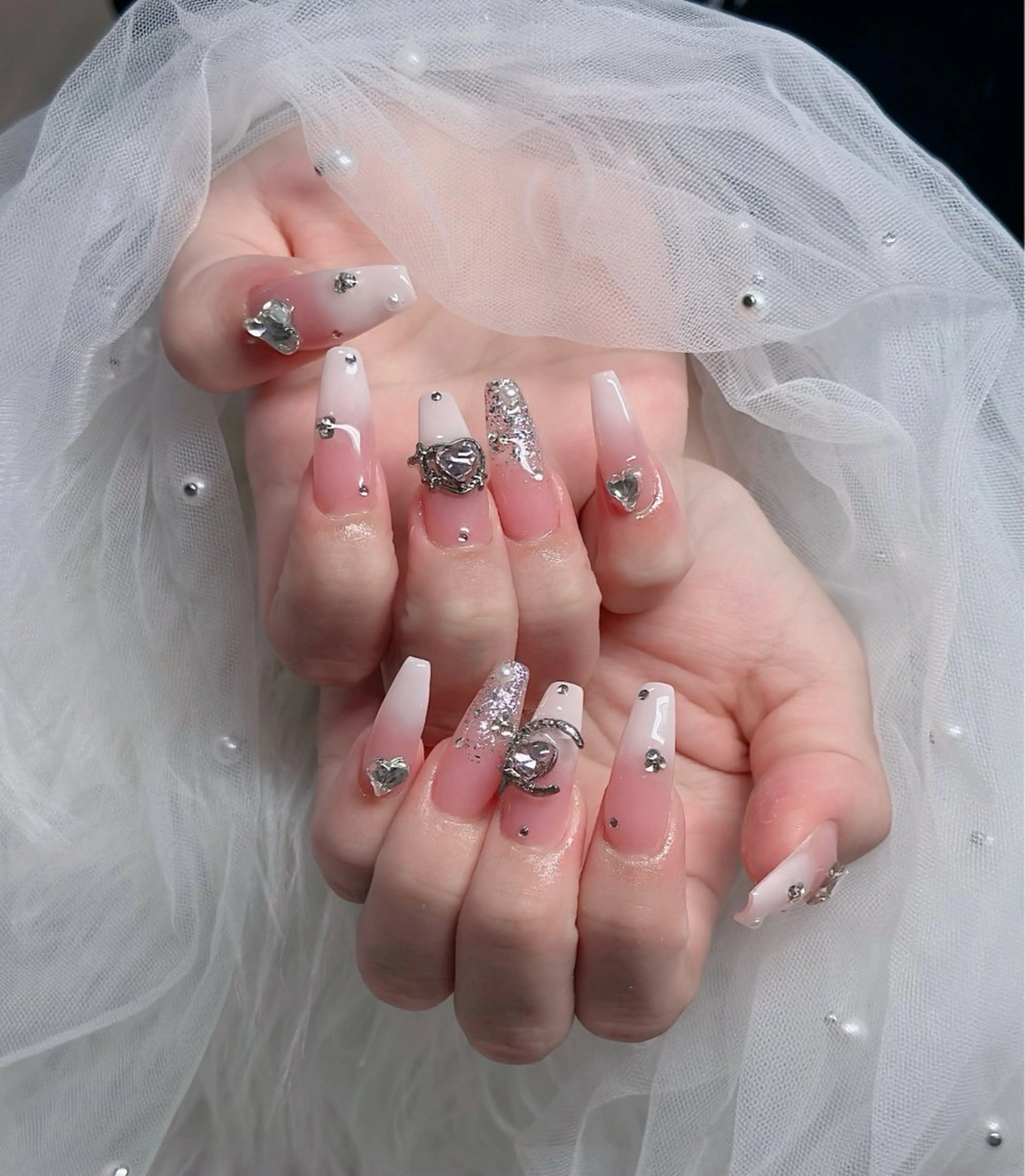 ネイル ハート キラキラネイル リボン ハンドネイル キノコ H.babynailのネイルデザイン