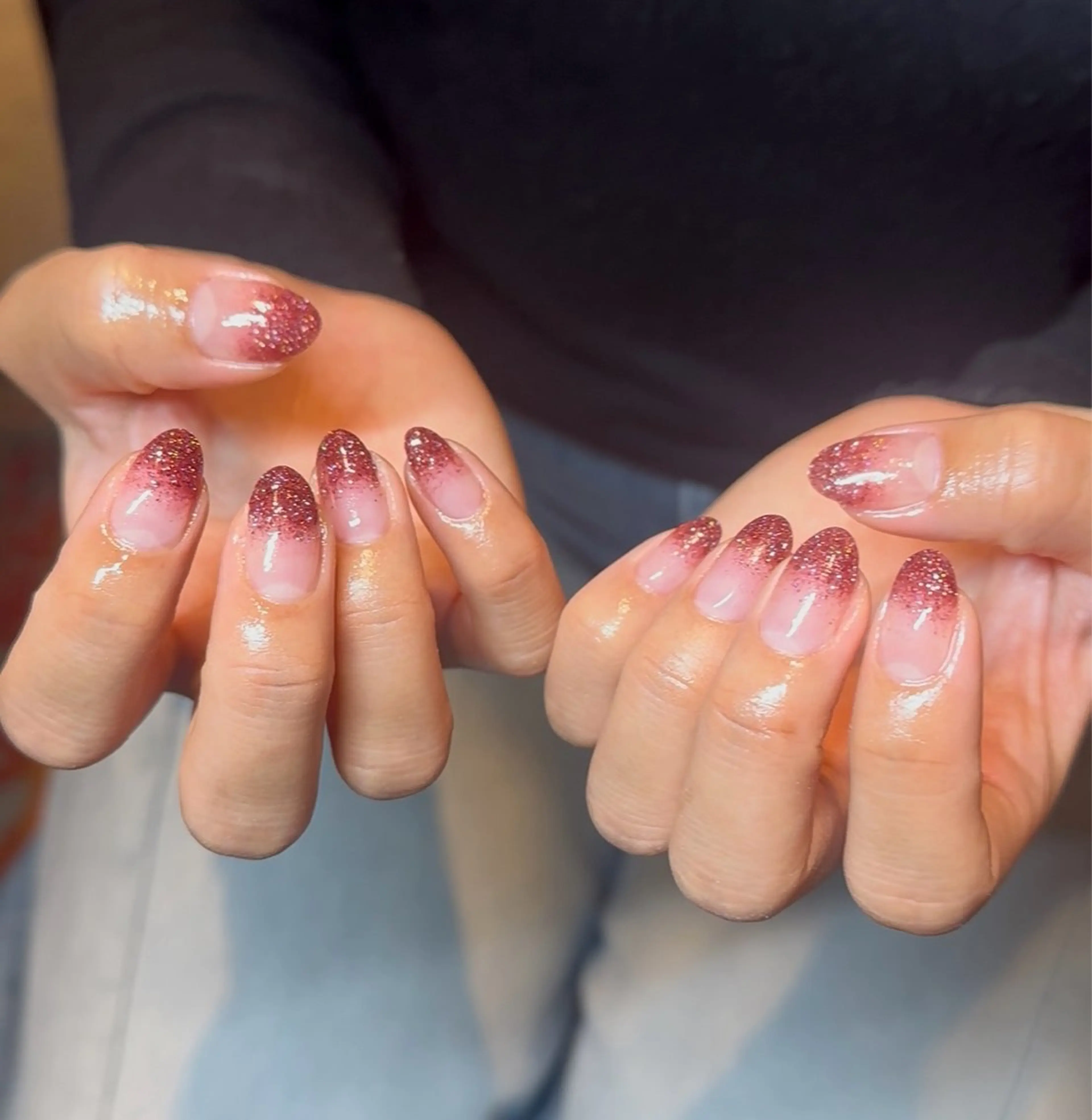 ネイル ラメ(グリッター) 冬ネイル クリスマス ハンドネイル ネイルサロン Lafuのネイルデザイン