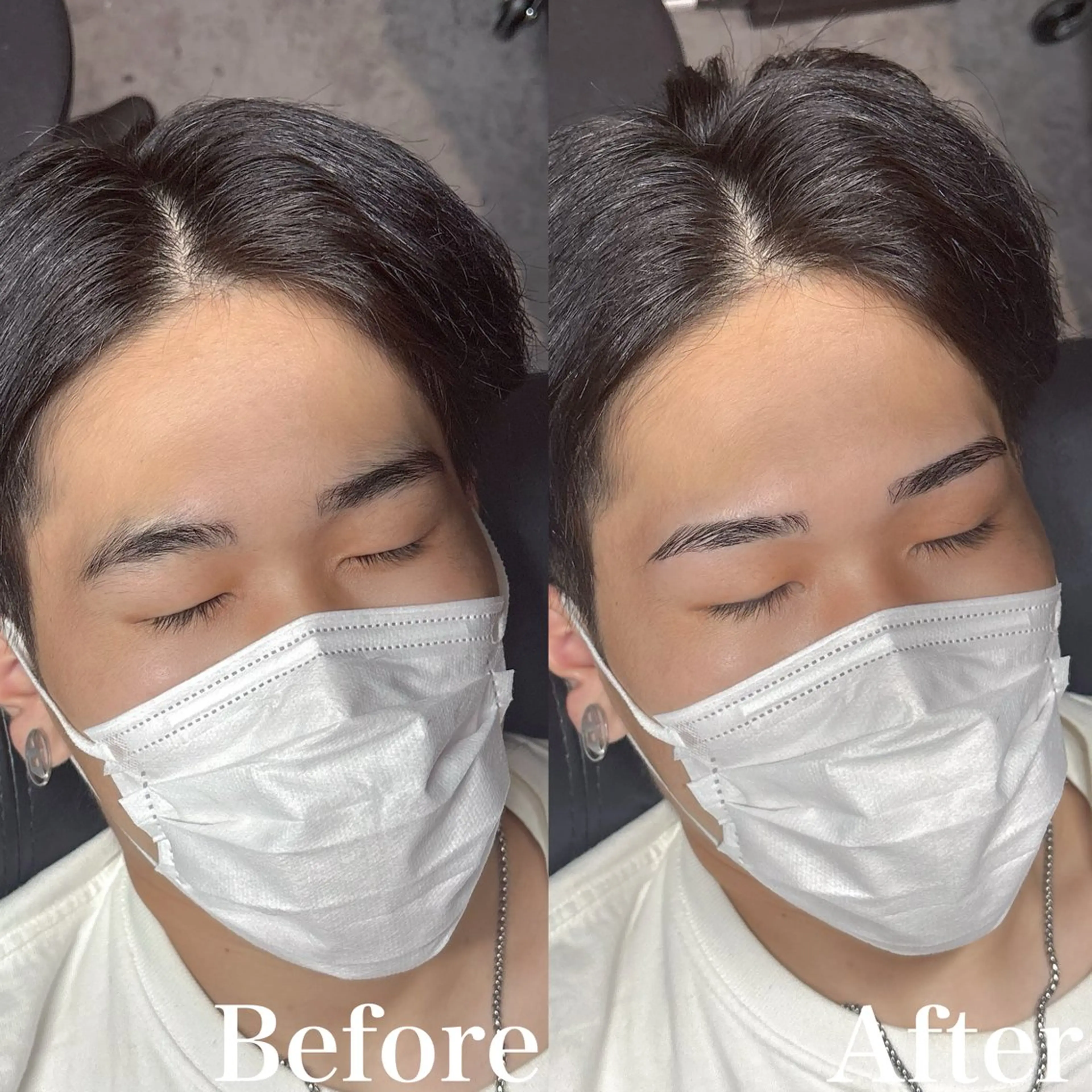 メンズ アイブロウ ワックス脱毛 眉カット 16日○Re:gid Yusukeの眉毛・アイブロウイメージ