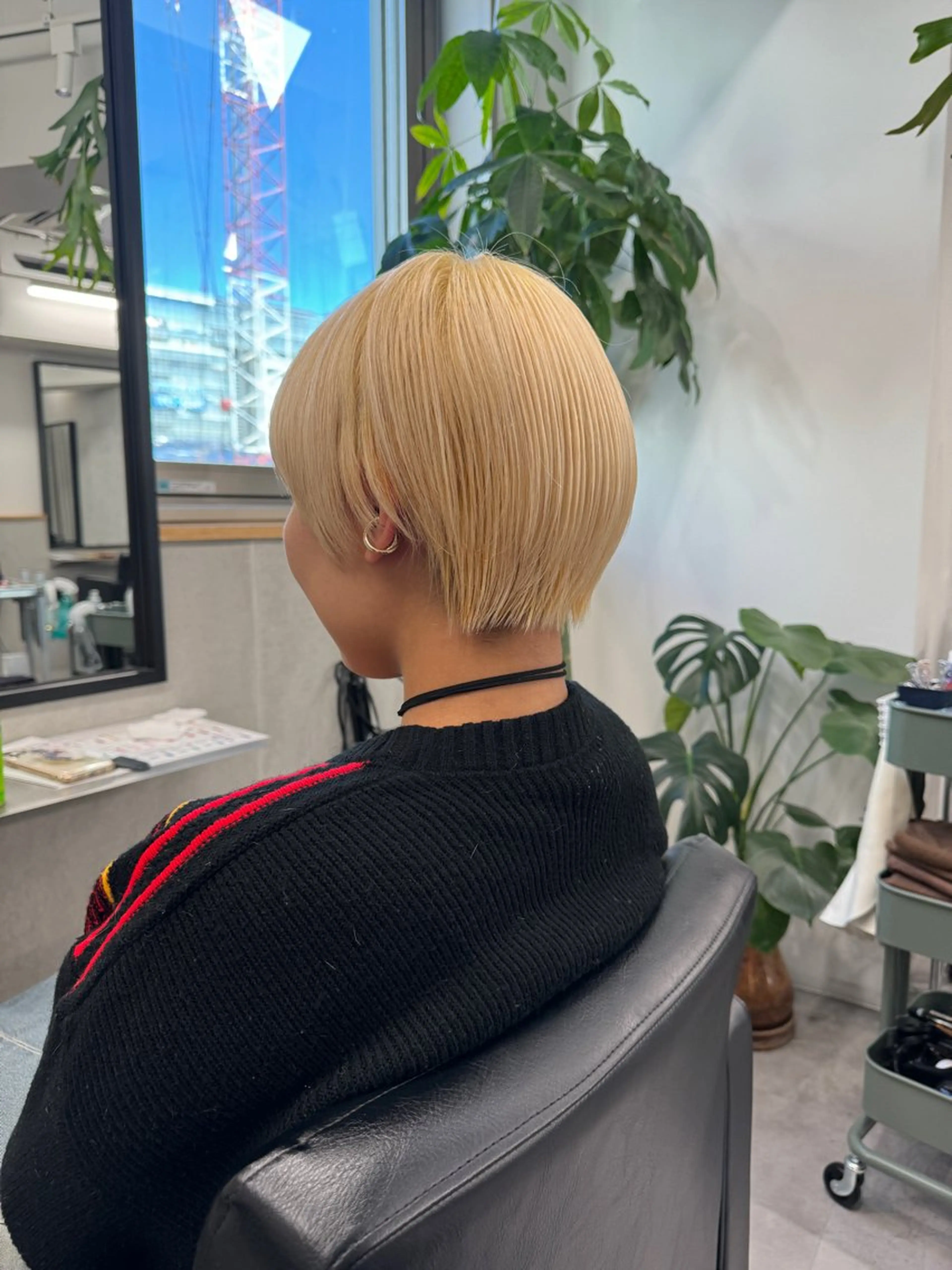 ショート カラー ヘアカラー トリートメント 切りっぱなしボブ/ 縮毛矯正/新宿/航輝のヘアスタイル