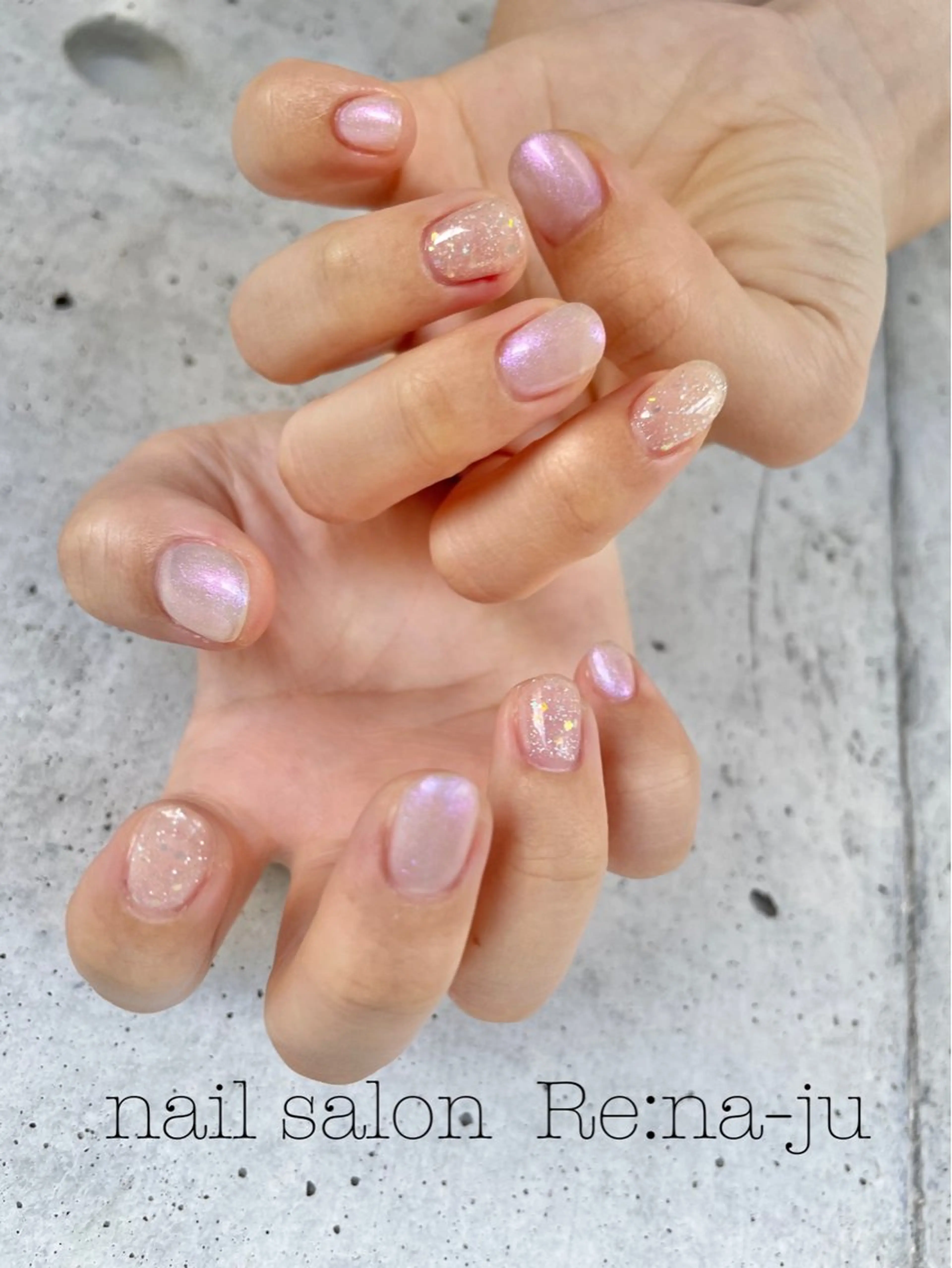 ネイル ジェルネイル グラデーション マグネットネイル ワンカラーネイル nail salon Re:na-juのネイルデザイン