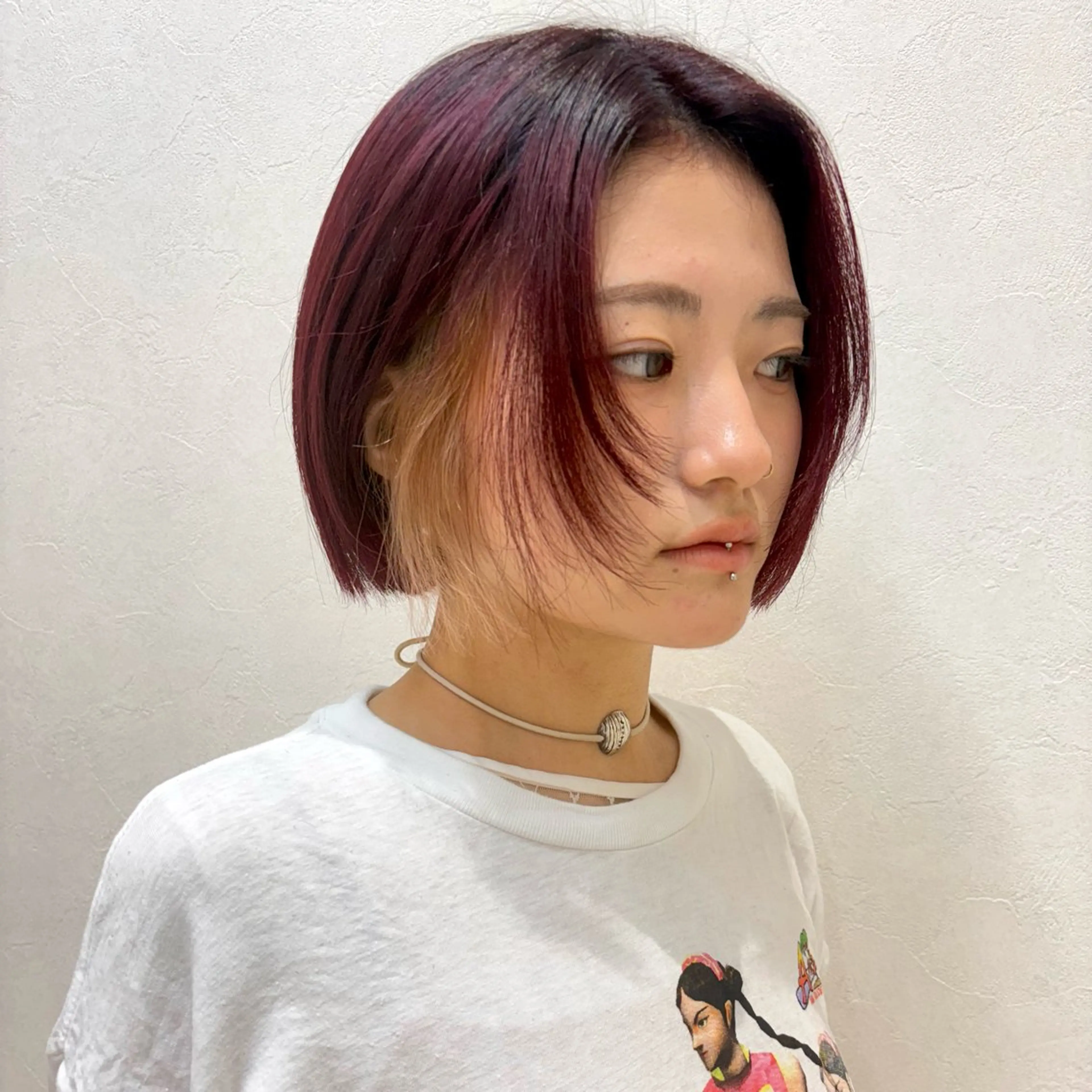 ミディアム カラー ヘアカラー トリートメント SAKURA 艶カラー/ヘアセットのヘアスタイル