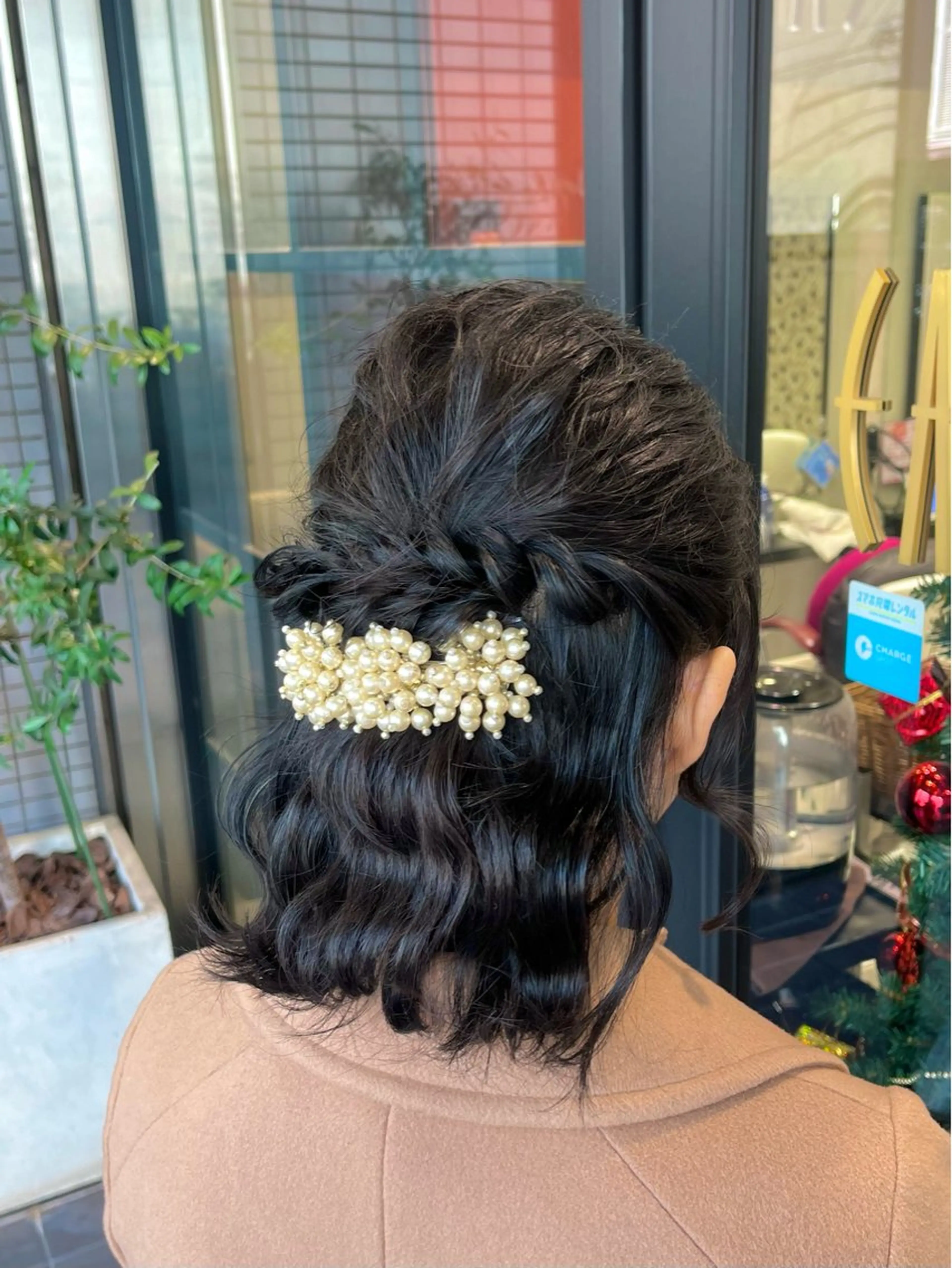 ヘアアレンジ ハーフアップ 結婚式・ブライダル ヘアセット ヘアセット/メンズ 今田  水風🐰のヘアスタイル