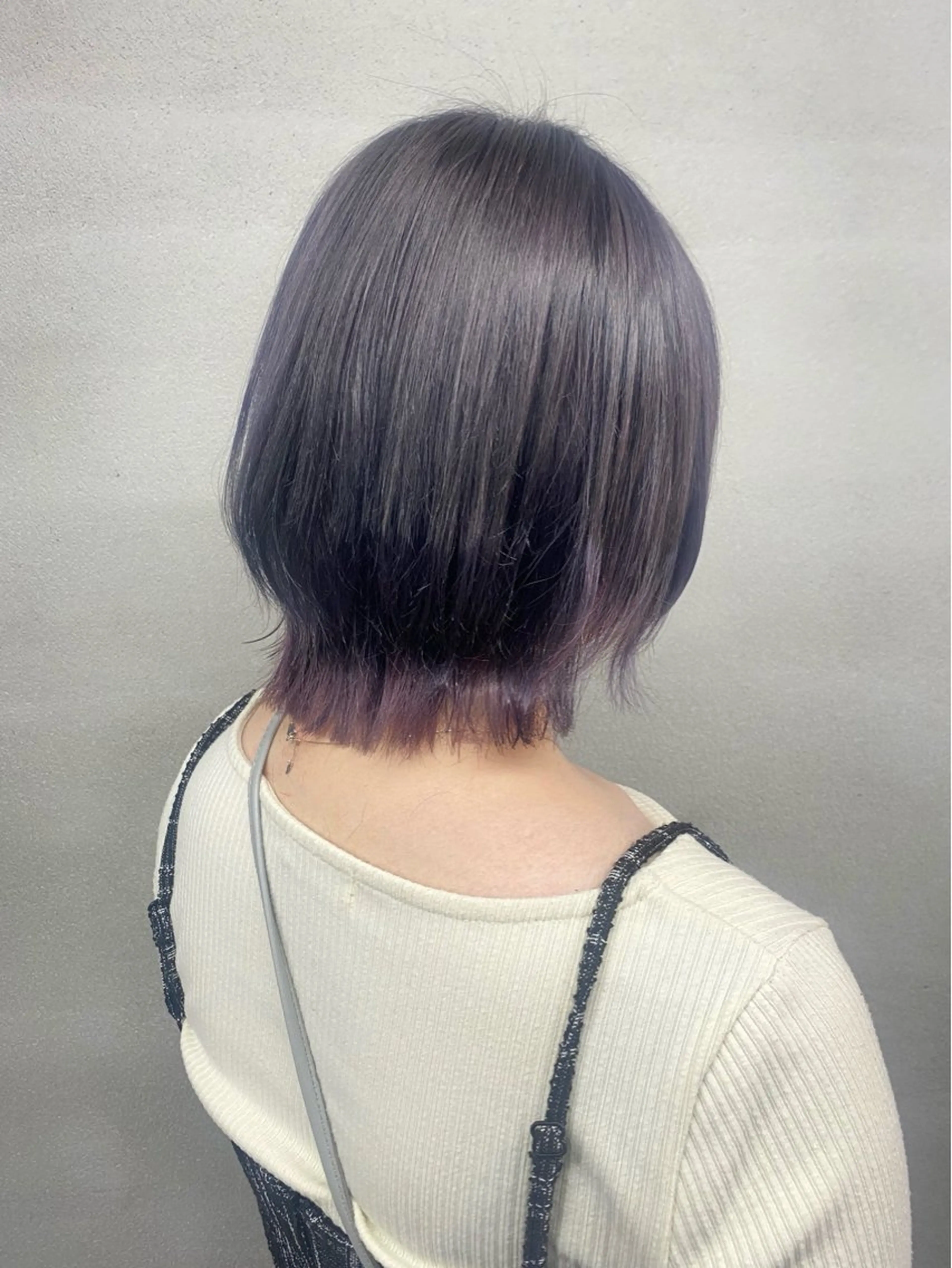 ショート カラー ブリーチ 透明感カラー デザインカラー グレージュ ラベンダーカラー カット ヘアカラー トリートメント 柏 デザインカラー/ レイヤー🐣シオリのヘアスタイル