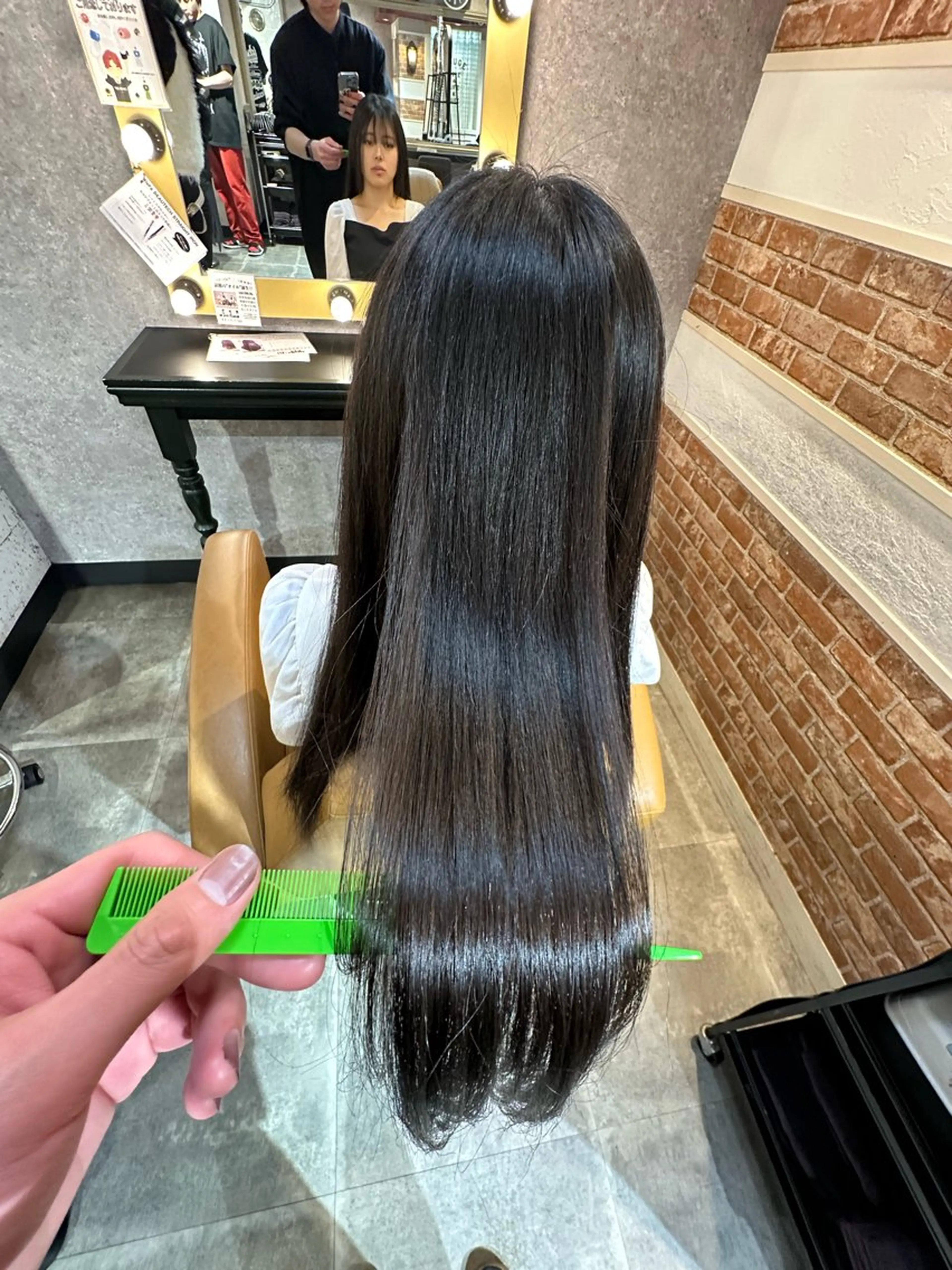 セミロング パーマ ストレートパーマ 縮毛矯正 Lond rouge所属・💚銀座/ミディアム /美髪矯正/芦川💚のヘアスタイル