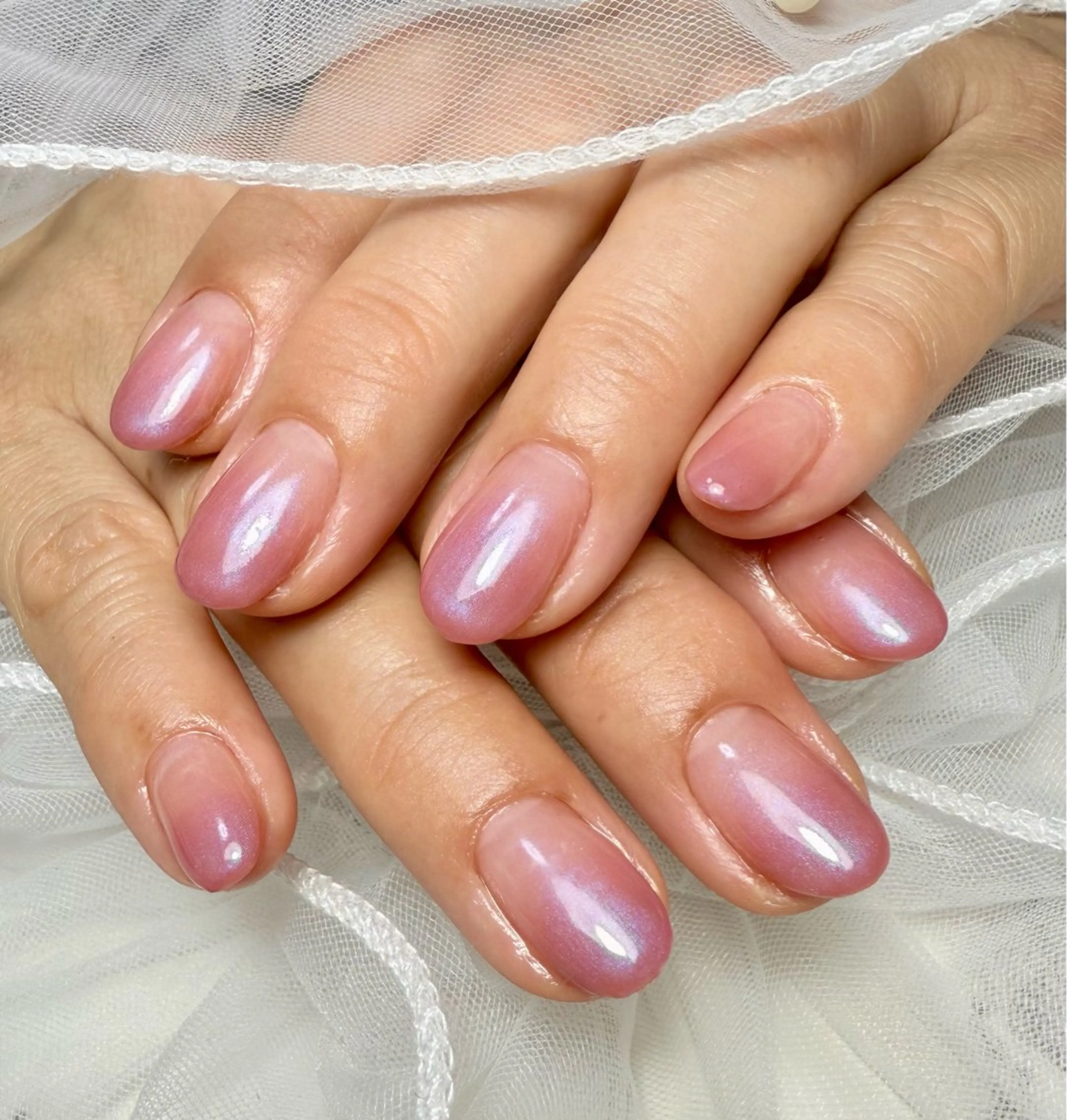 ネイル アートネイル チークネイル フレンチネイル ガラスフレンチ 氷ネイル・うるうるネイル M.N_ nailのネイルデザイン