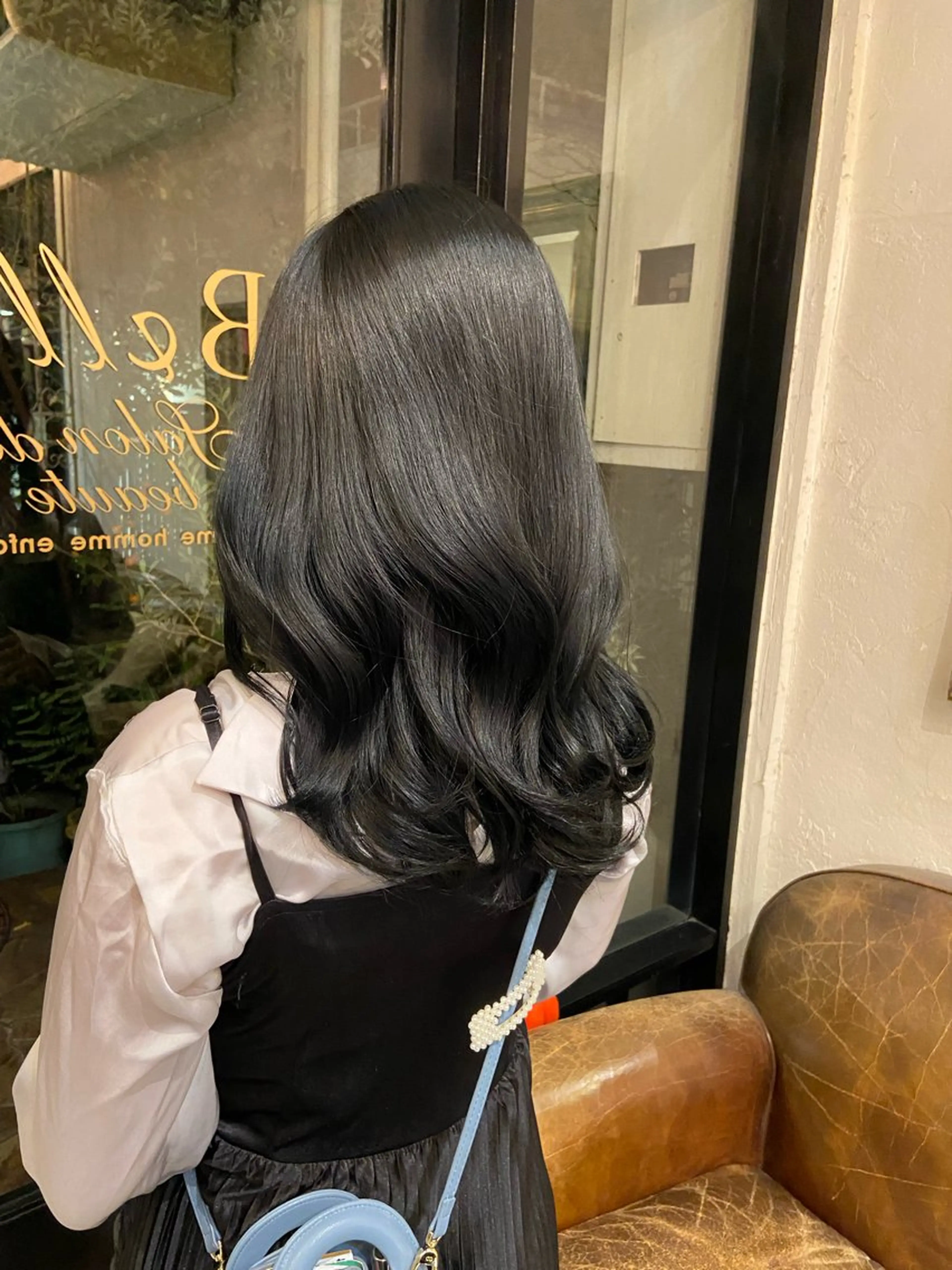 ロング カラー 黒髪 ブルーカラー ブルーブラック ダメージレス美容師 🌱水島侑理のヘアスタイル