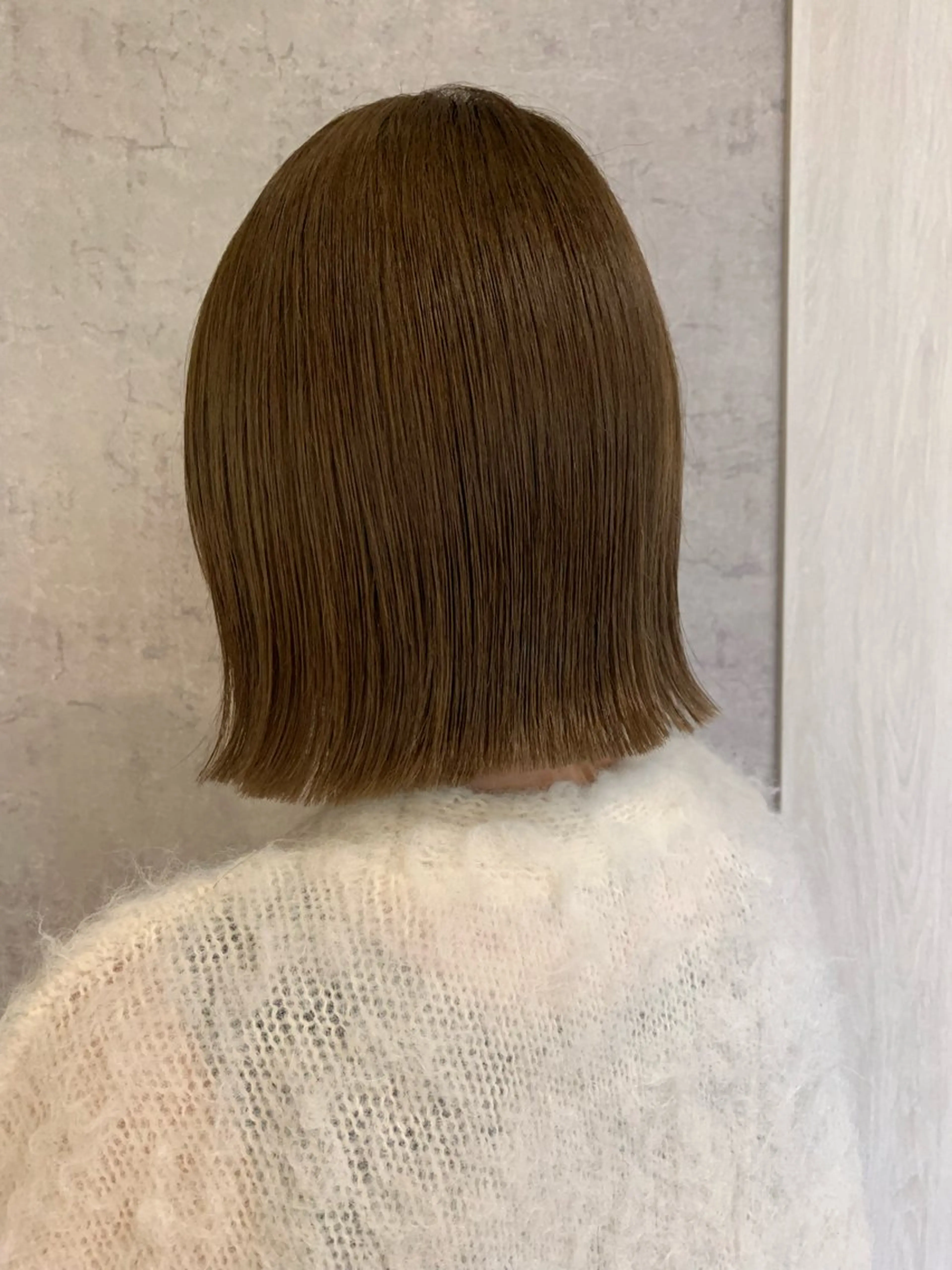 ミディアム カラー 切りっぱなしボブ ボブ くせ毛 カット トリートメント mulum hair dressing salon所属・yuuki🌷名古屋 栄　ベージュ/カラーのヘアスタイル