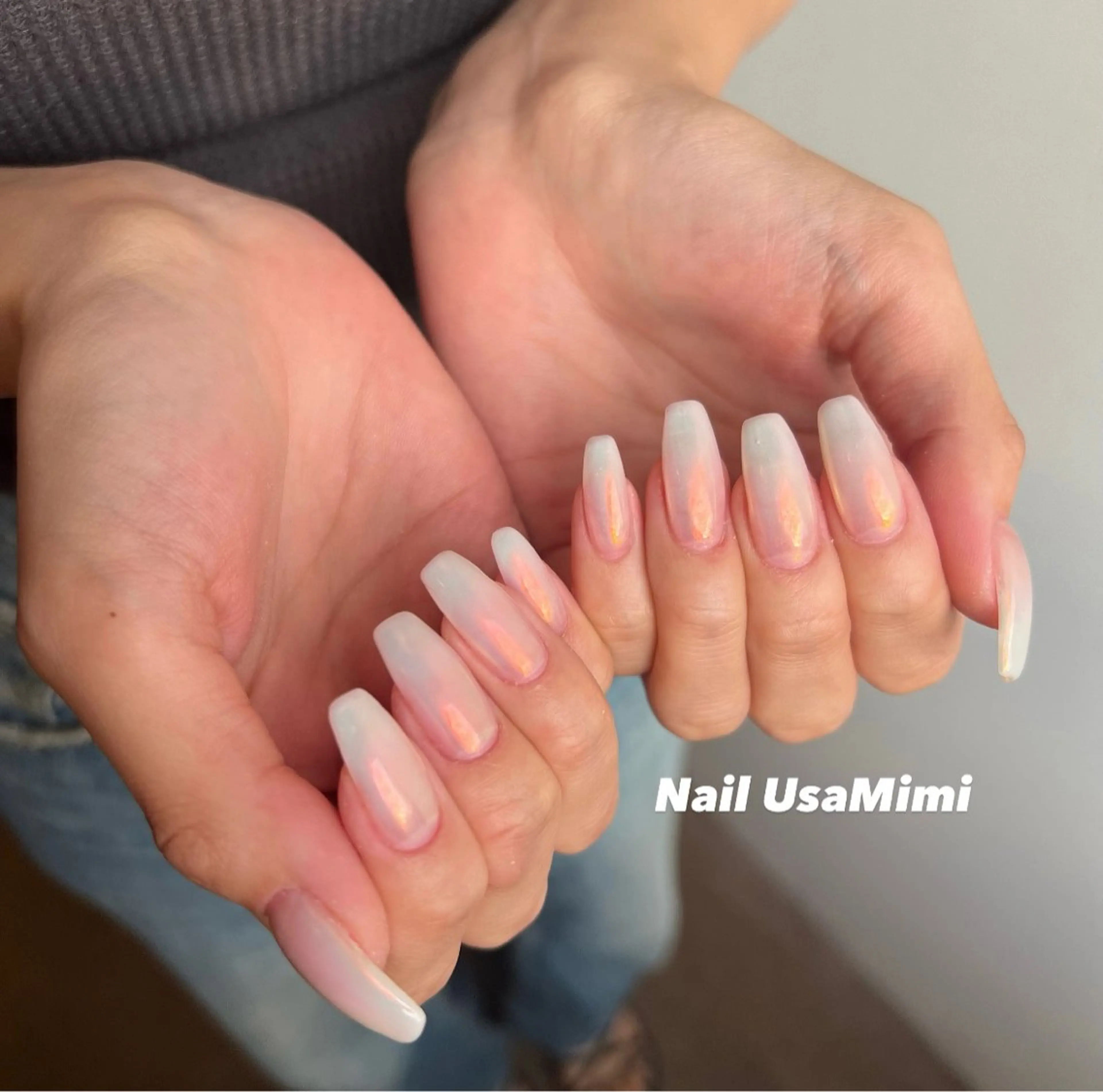 ネイル アートネイル オーロラネイル チークネイル フレンチネイル ジェルネイル ハンドネイル 本町NailUsa Mimi RIKOのネイルデザイン