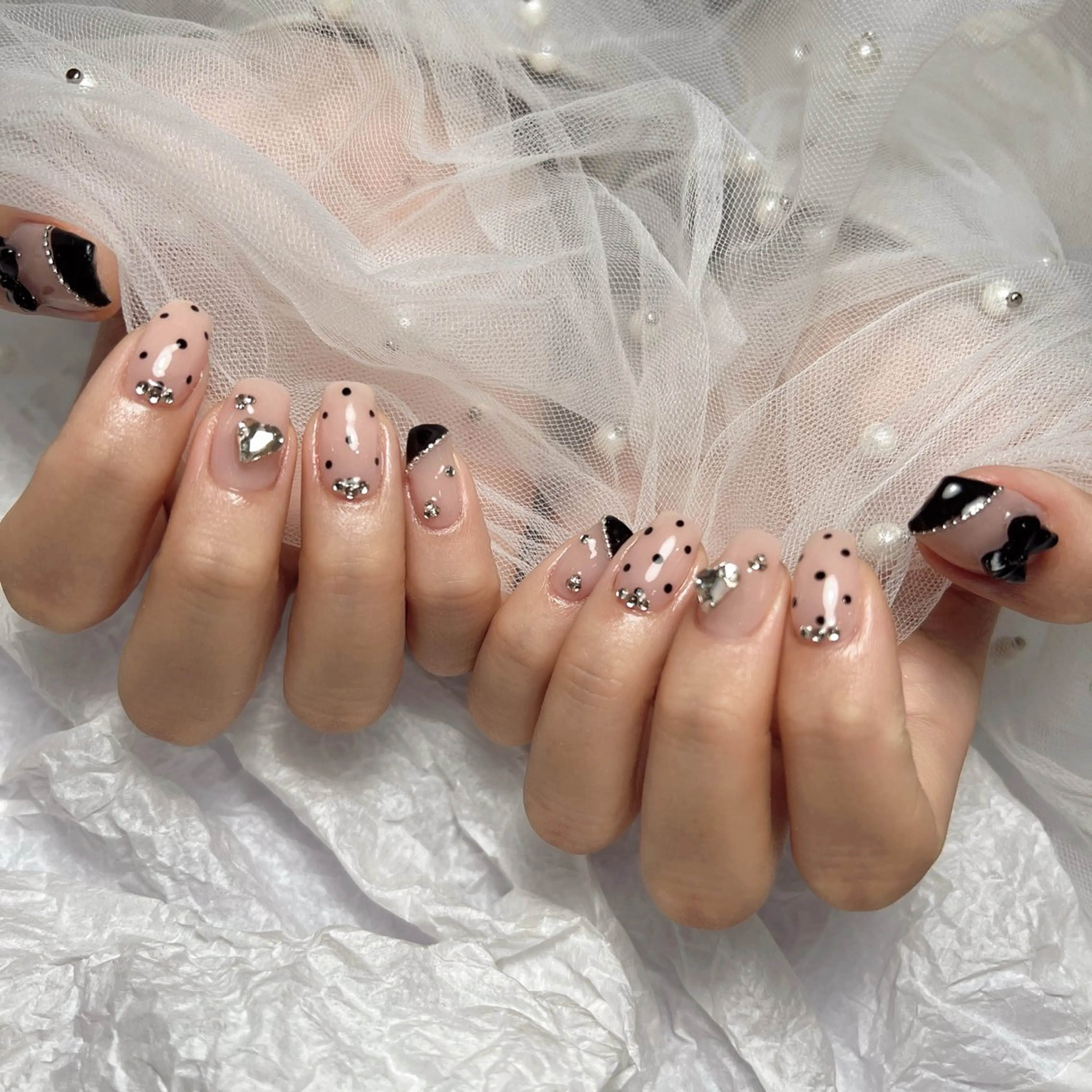 ネイル 長さ出し フットネイル フレンチネイル ガラスフレンチ グラデーション ハンドネイル M2beauty Renaのネイルデザイン