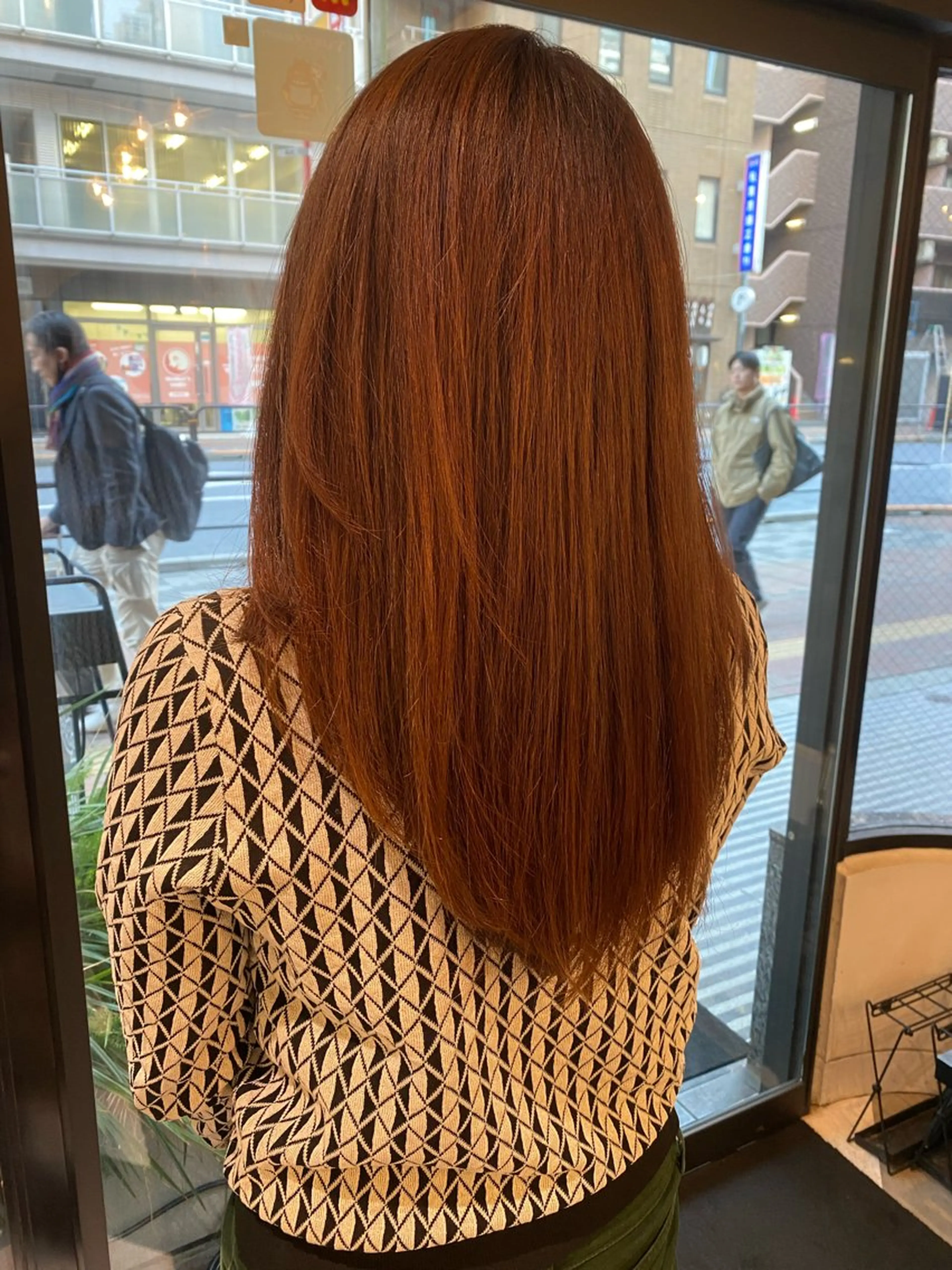 ロング カラー オレンジ ハラサキ ゲンキのヘアスタイル