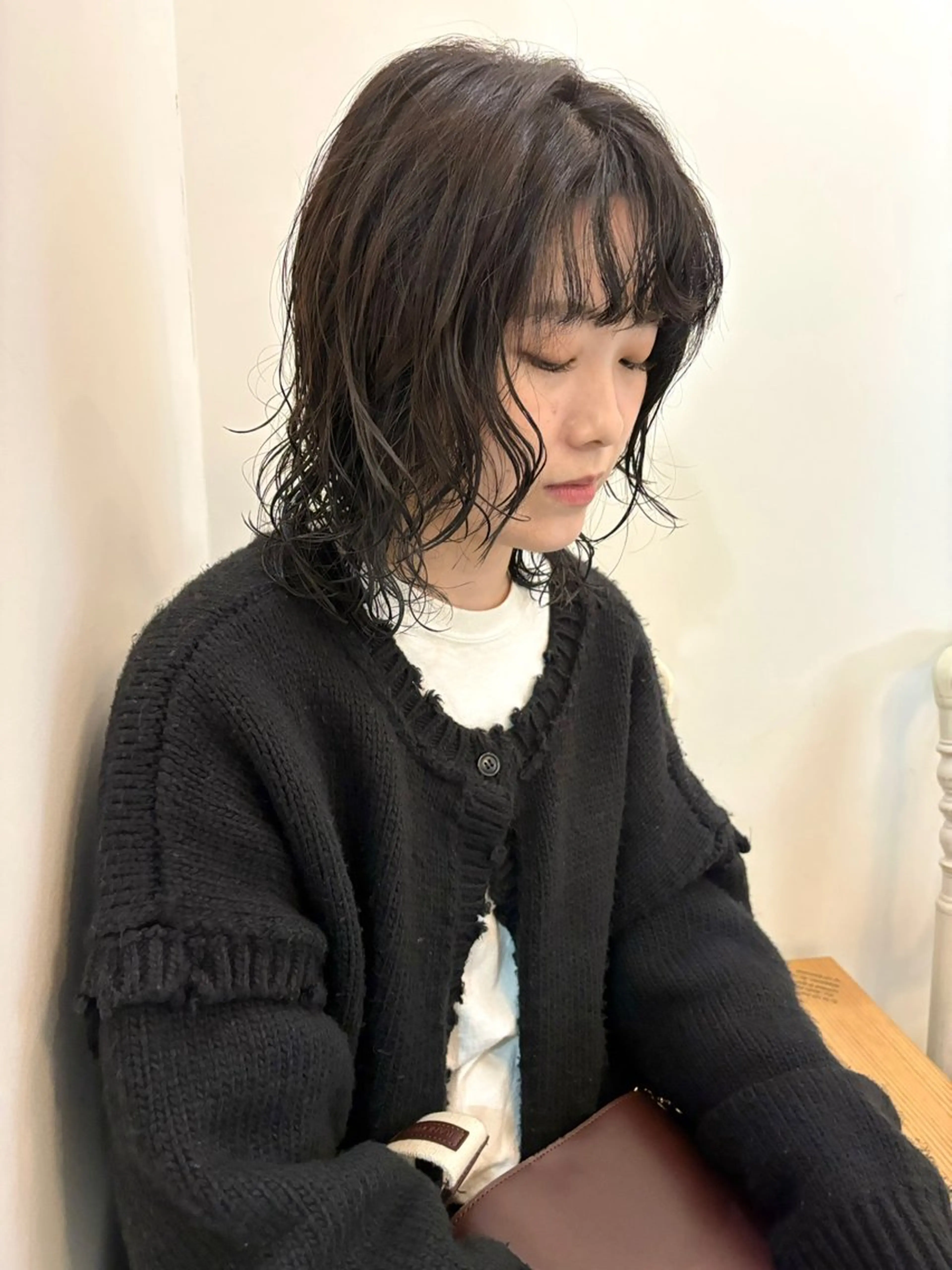 ミディアム パーマ カット パーマ トリートメント en,所属・en,ボブ/レイヤー パーマ/透明感カラーのヘアスタイル