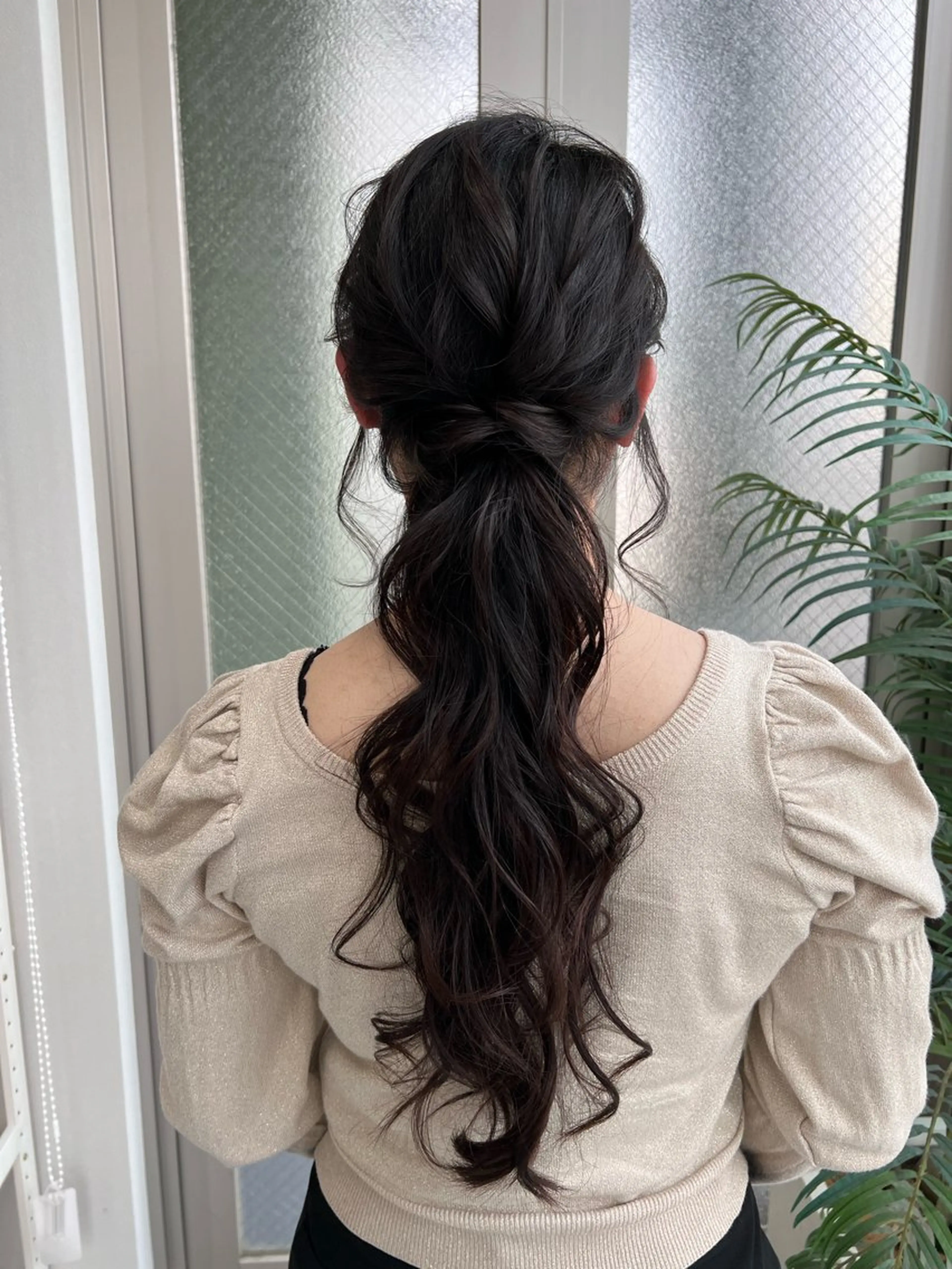 ロング カラー ヘアアレンジ ポニーテール ヘアセット ✨カチモリ✨レイヤー 韓国ヘア🇰🇷ゆいのヘアスタイル