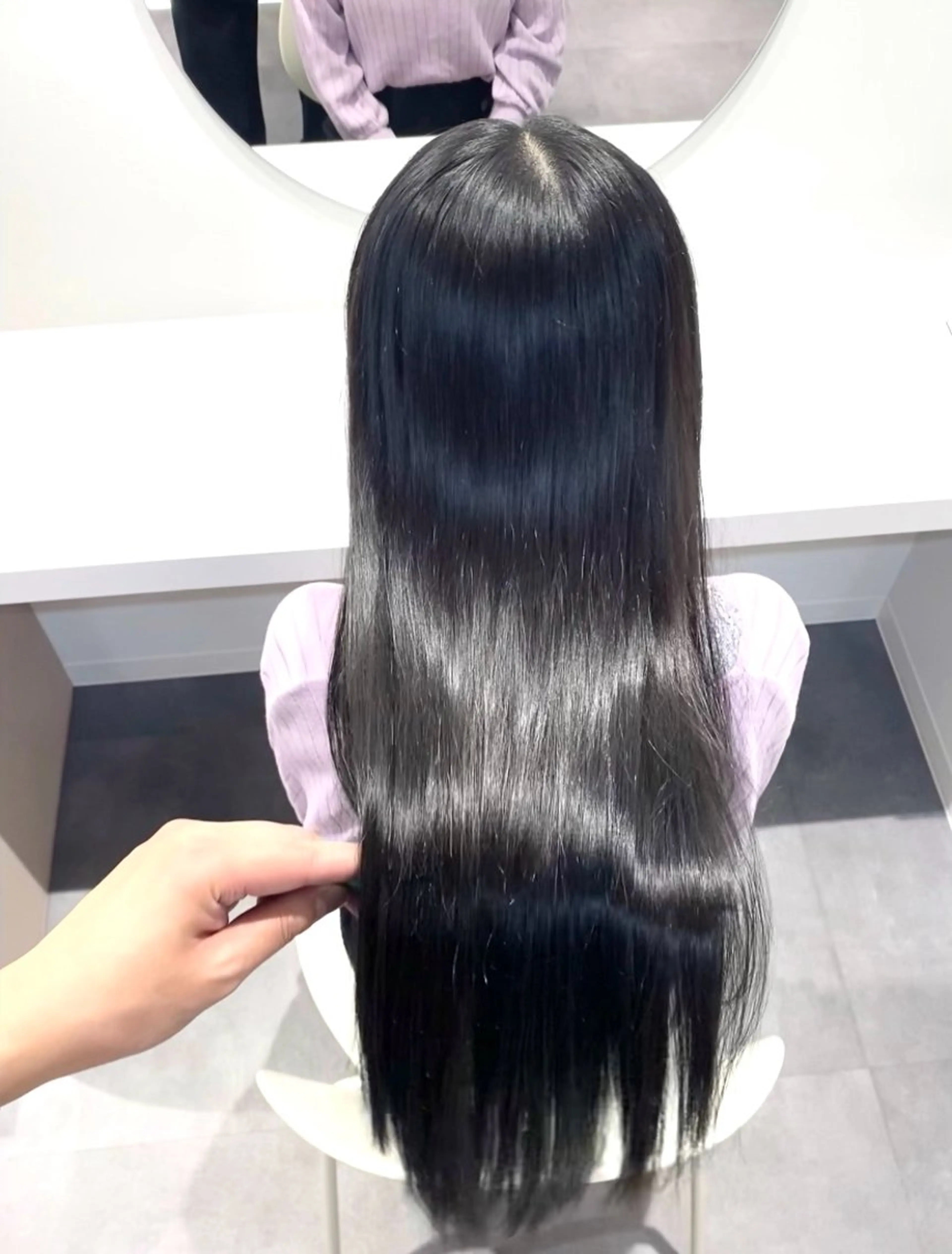 セミロング カラー パーマ 縮毛矯正 髪質改善水素TR× レイヤーカット/熊澤のヘアスタイル
