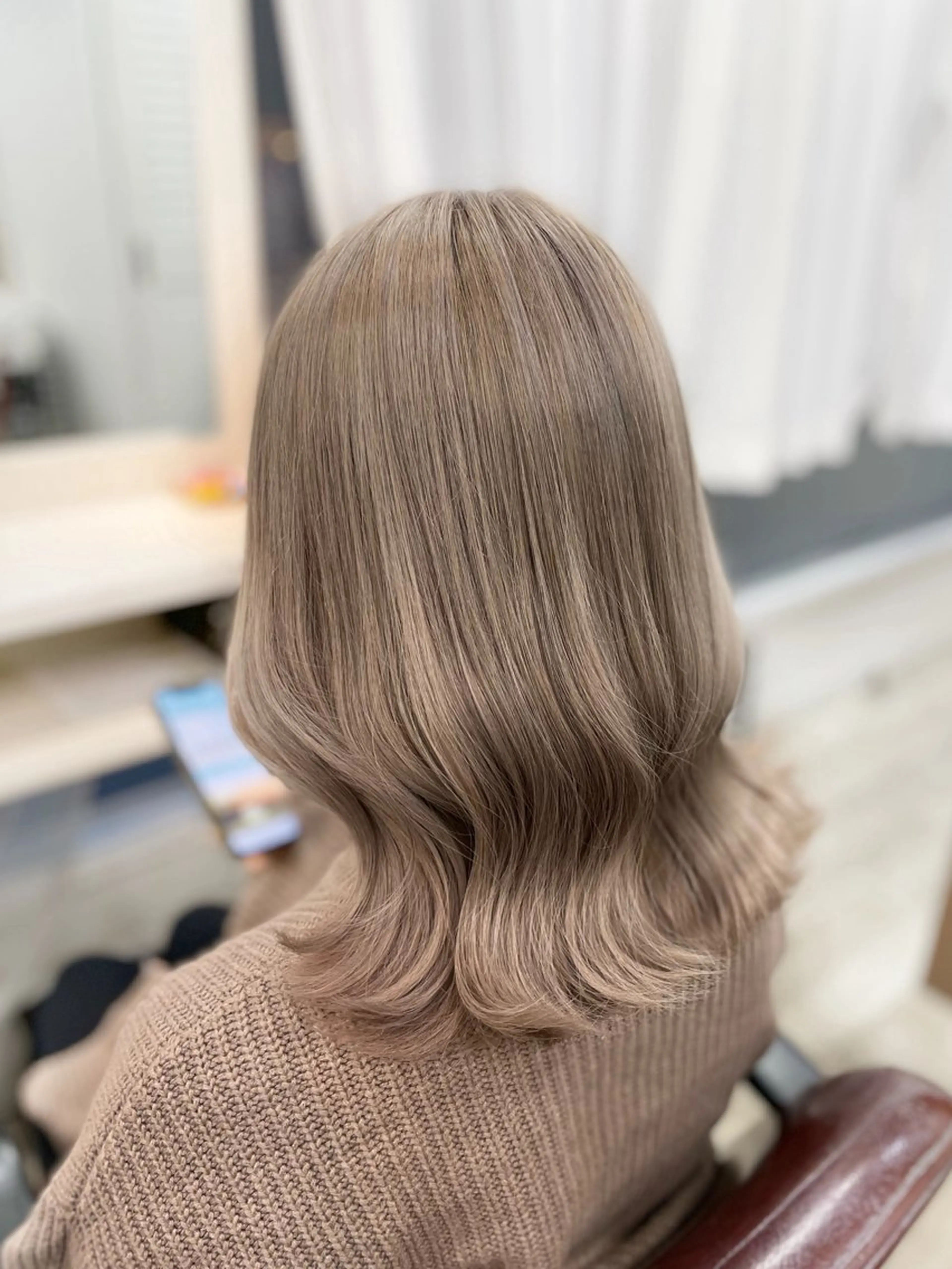 ミディアム カラー ヘアカラー ヘアセット 韓国ヘア🤍髪質改善 🇰🇷AKANEのヘアスタイル