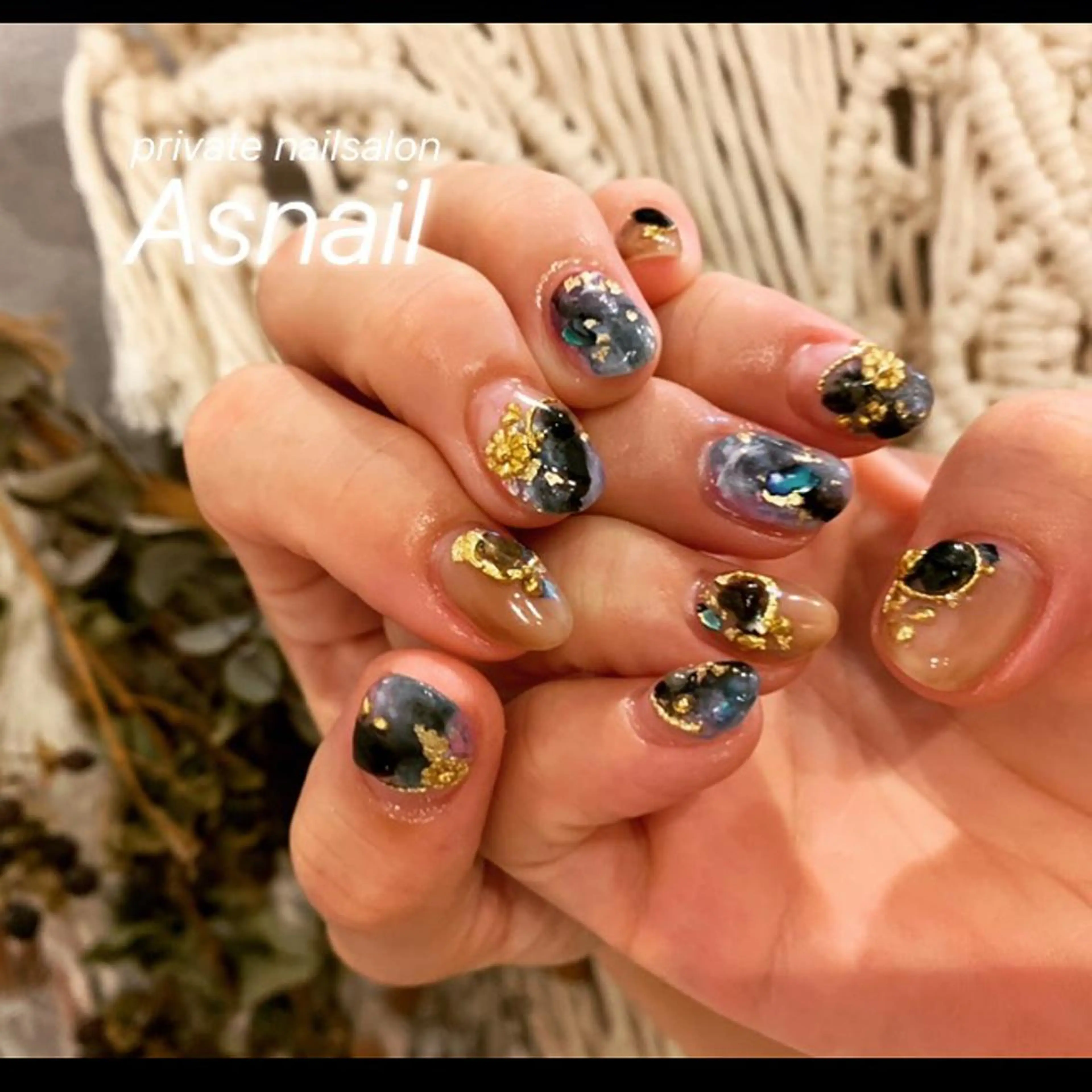 ネイル アートネイル べっ甲ネイル ミラーネイル ニュアンスネイル オフィスネイル Asnail 石川頌子のネイルデザイン