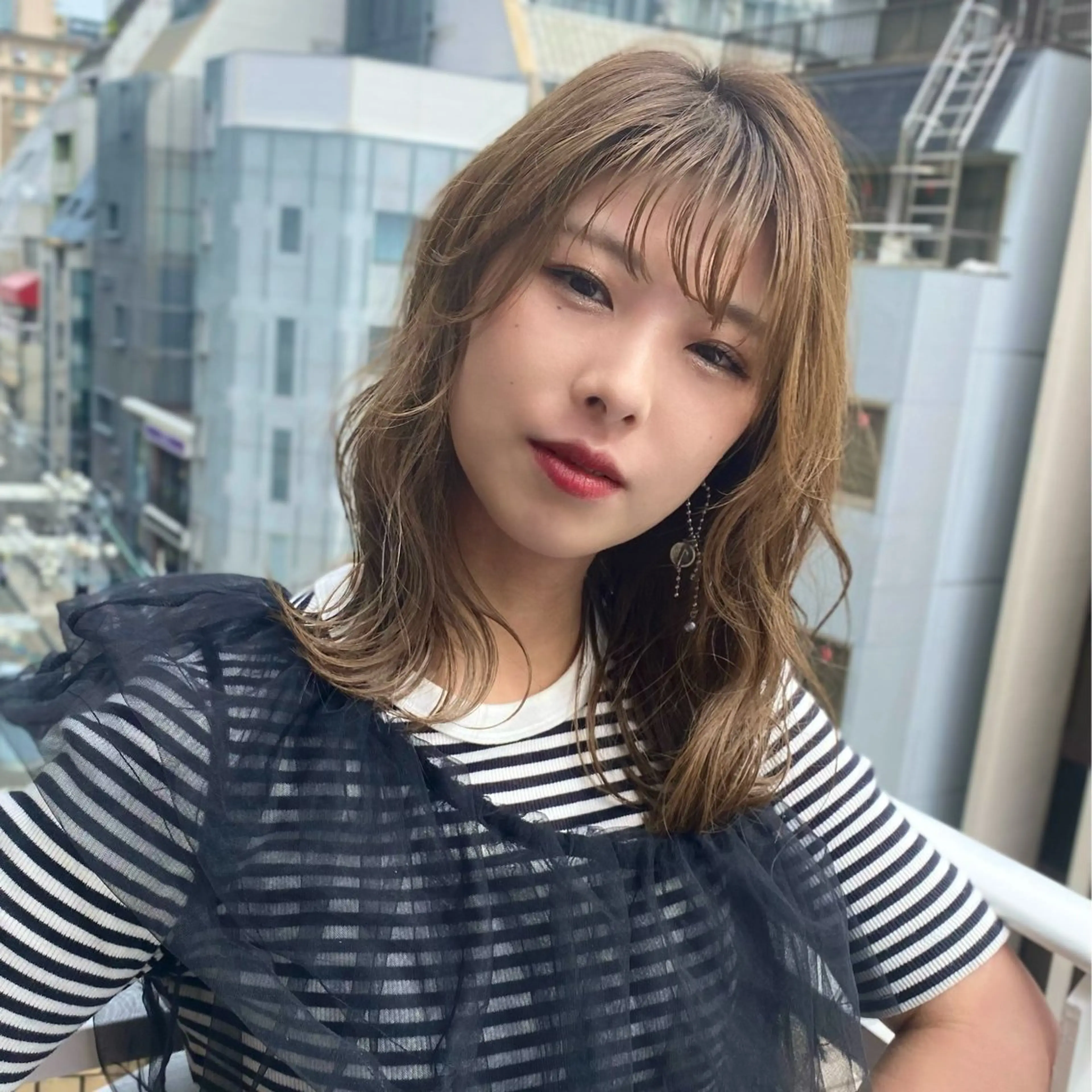 ミディアム カラー カット ヘアカラー くすみカラー♡ Yuukaのヘアスタイル