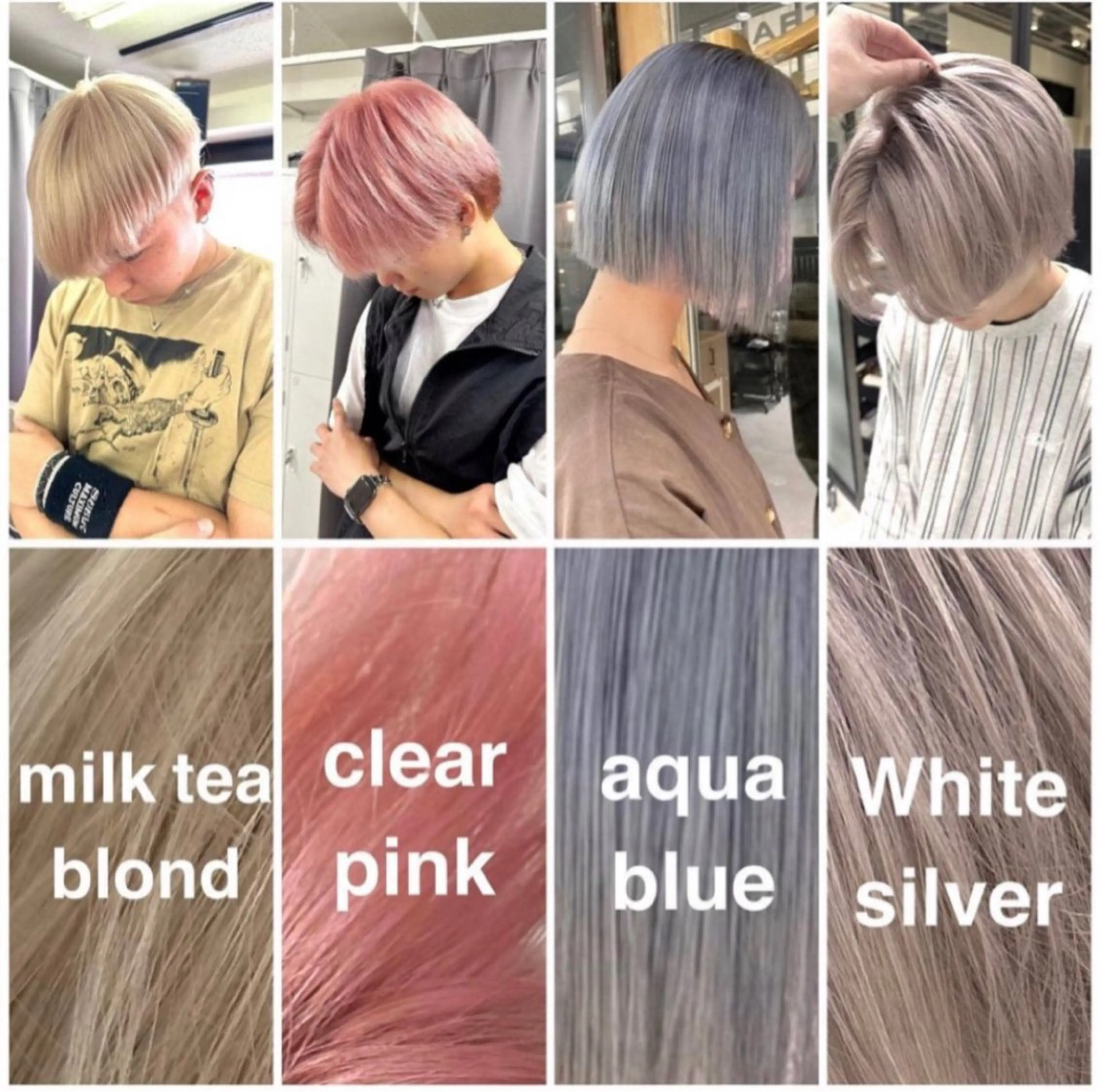 カラー ブリーチ ブロンド ブルーカラー ケアブリーチ 透明感カラー 似合わせ小顔ショート /akane🐰♥️のヘアスタイル