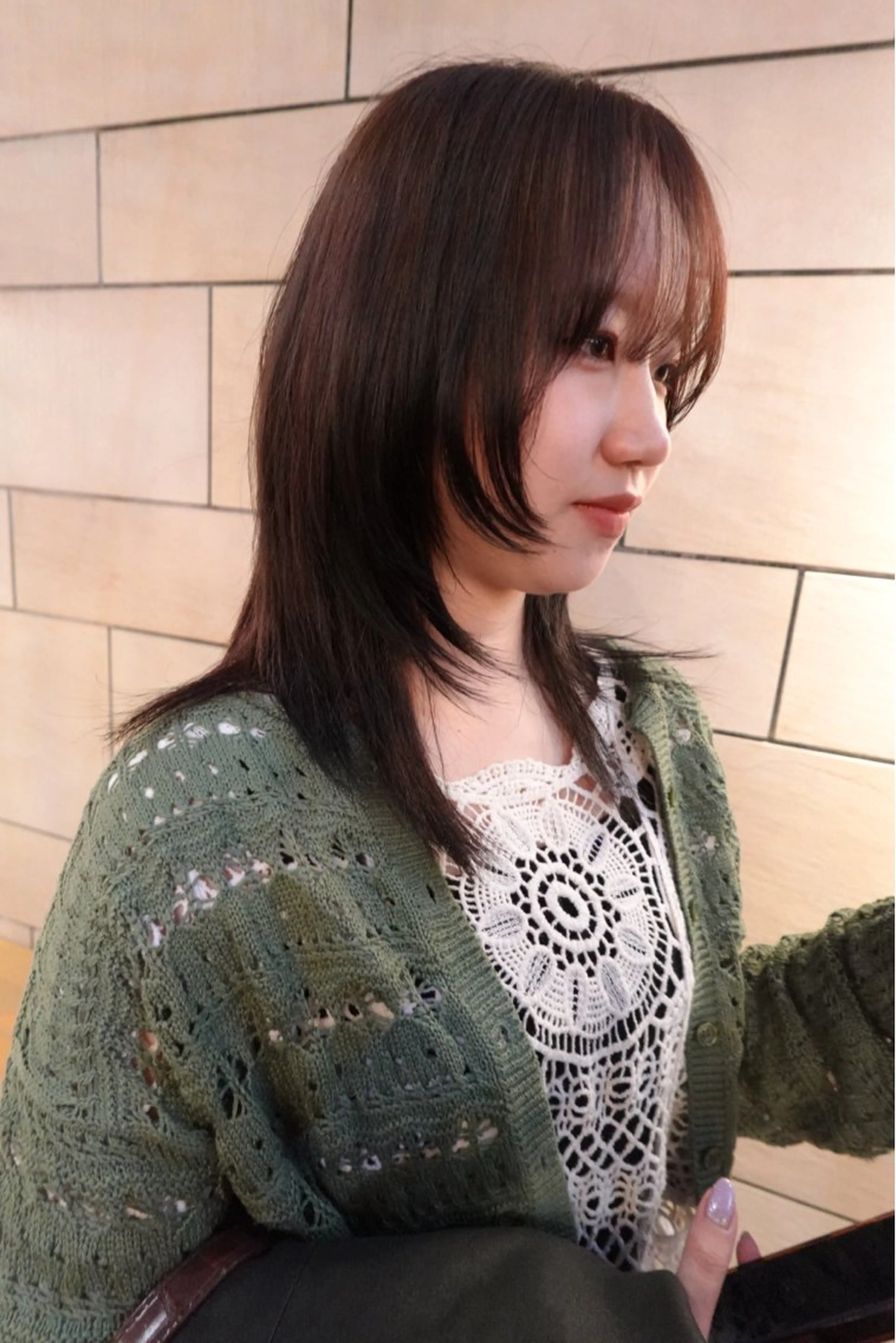 ミディアム カラー 🍁レイヤー.ニュア ンスパーマ.🍁陸来のヘアスタイル