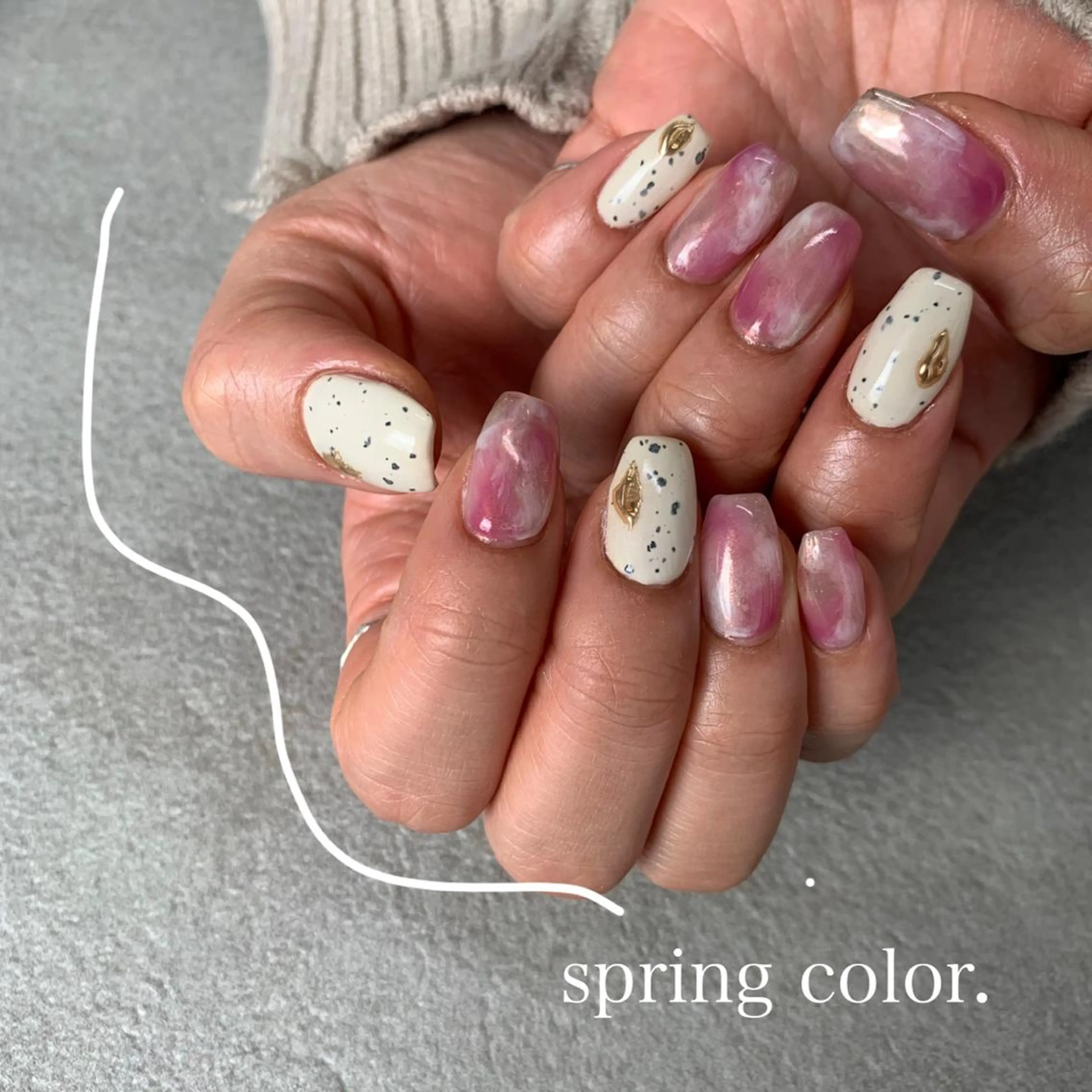 ネイル ニュアンスネイル 春ネイル tener 🧋yume🧋のネイルデザイン