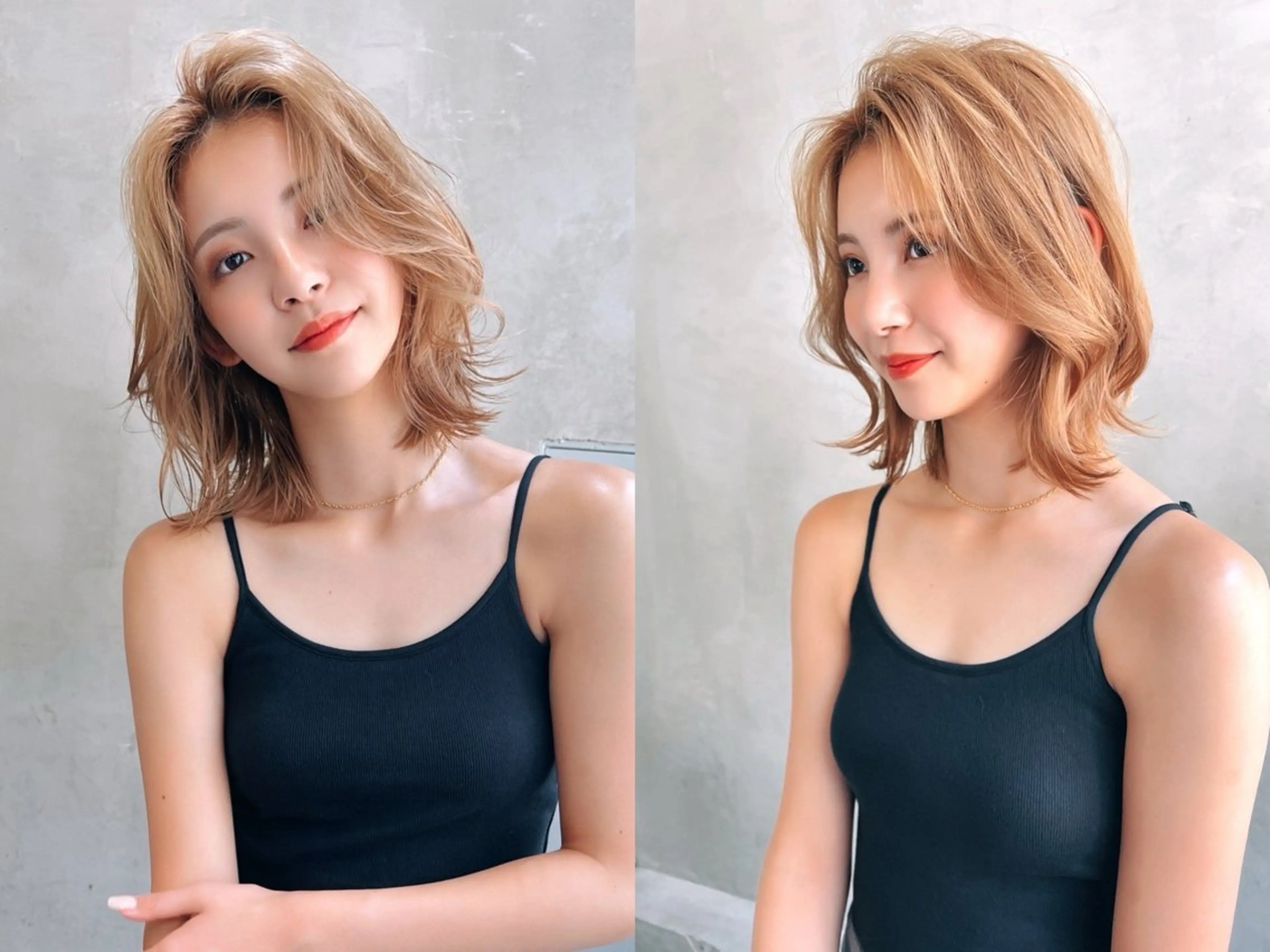 ミディアム カラー ヘアカラー トリートメント ヘッドスパ ブリーチ　ハイトーン RIKUTOのヘアスタイル
