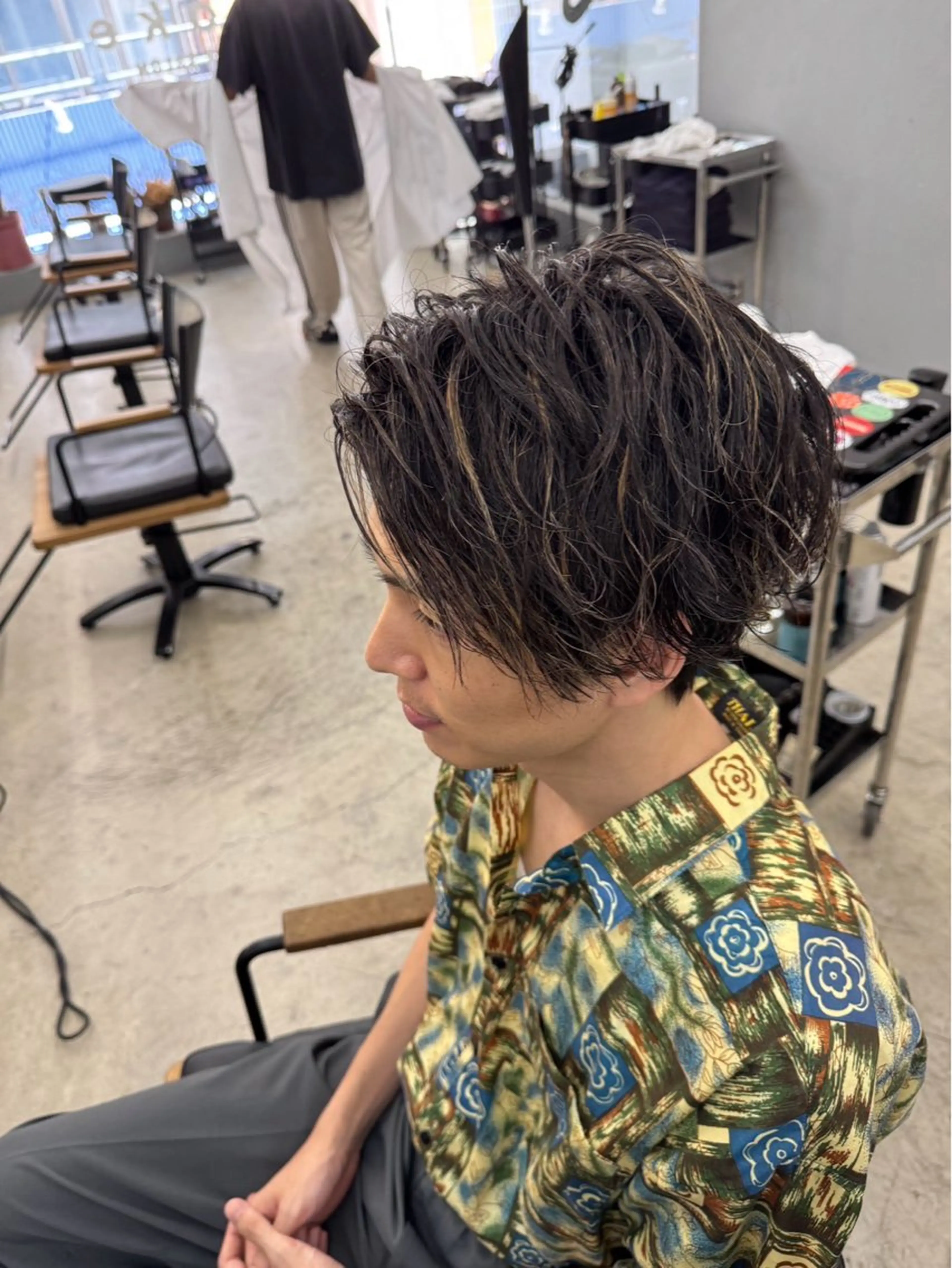 ショート パーマ メンズ カット パーマ メンズ専門サロン wokeのヘアスタイル