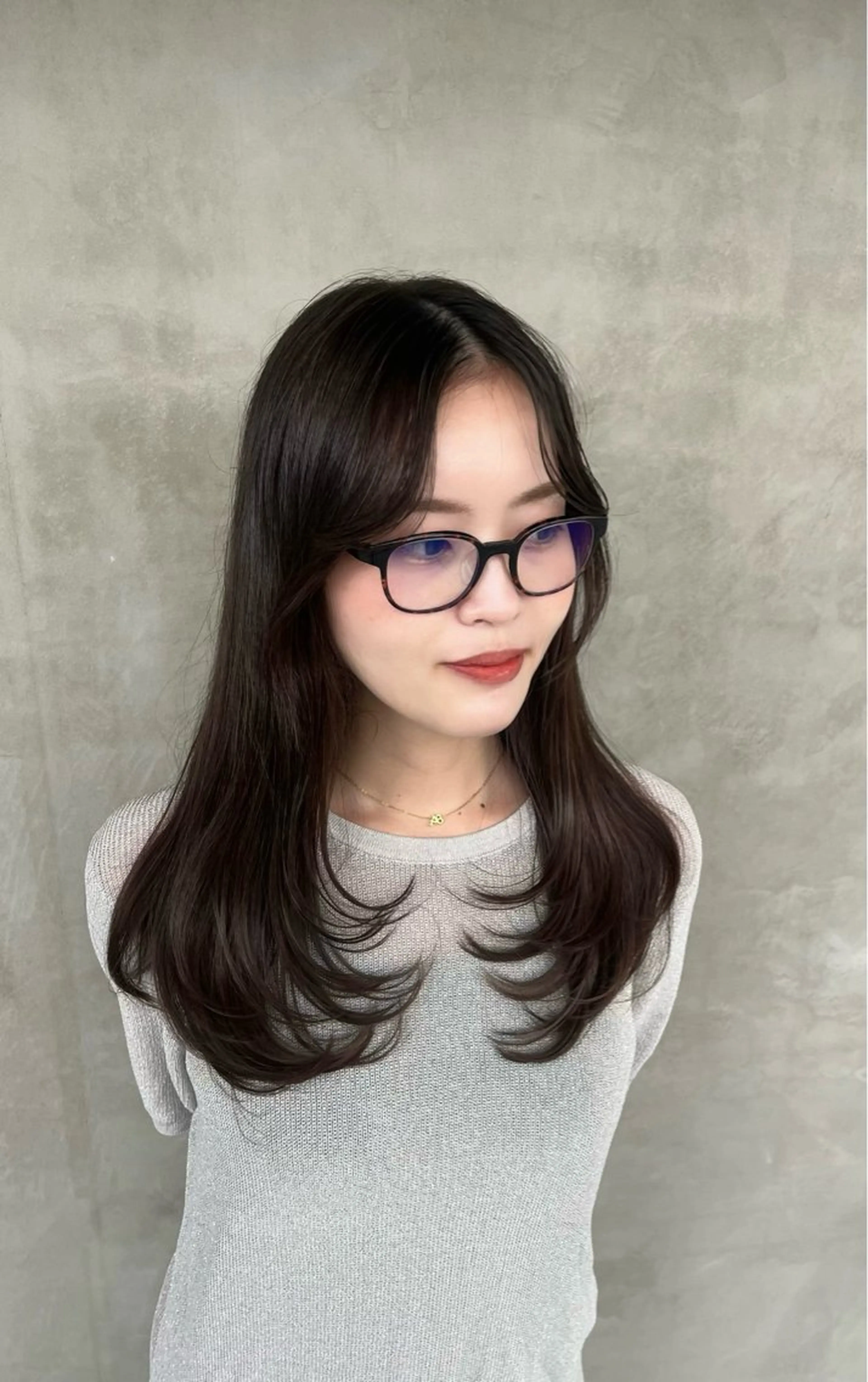 ロング カラー カット ヘアカラー 韓国レイヤー🩶 /wakaのヘアスタイル