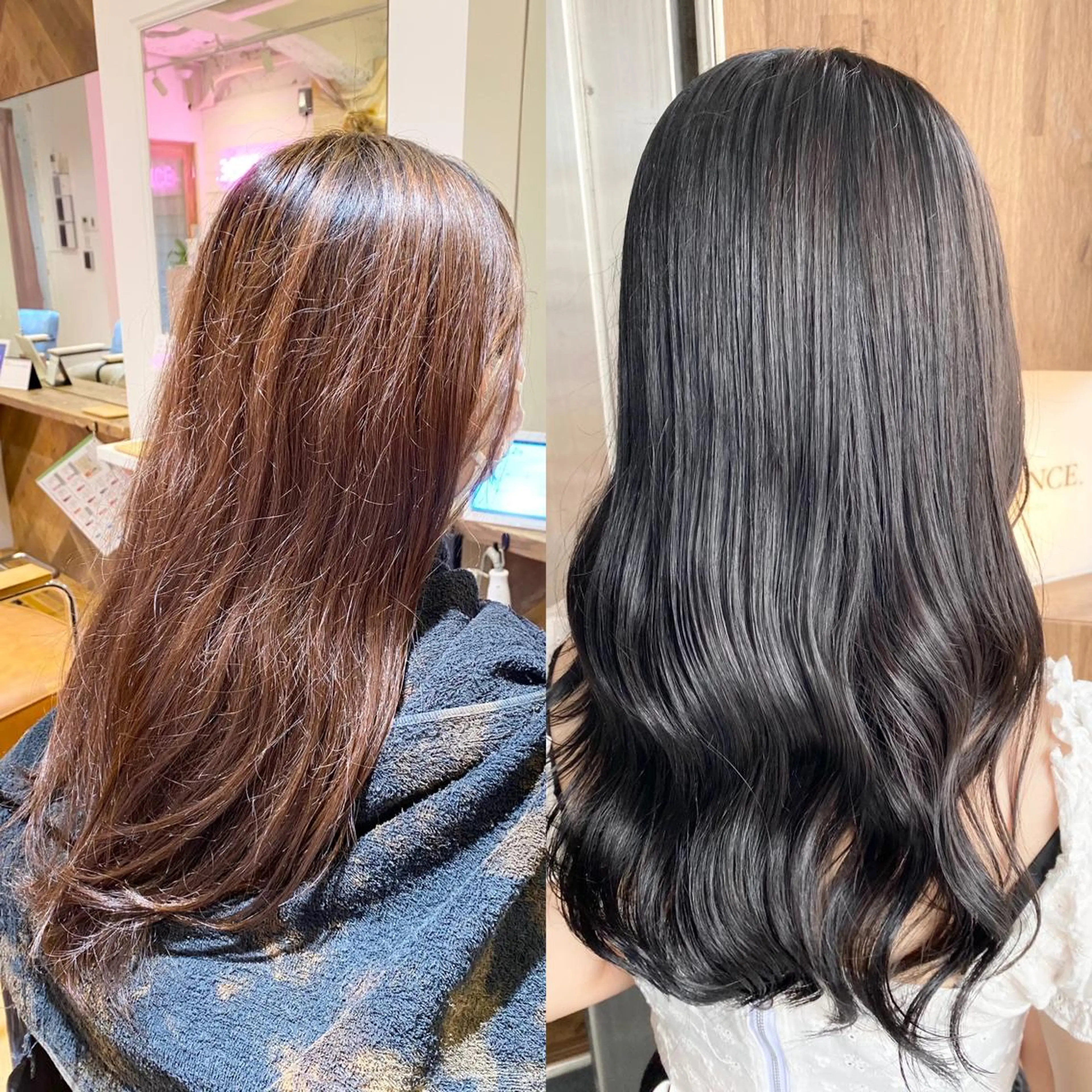 ロング アッシュ カット ヘアカラー トリートメント 暗髪透明感カラー/ インナー/小島良太のヘアスタイル