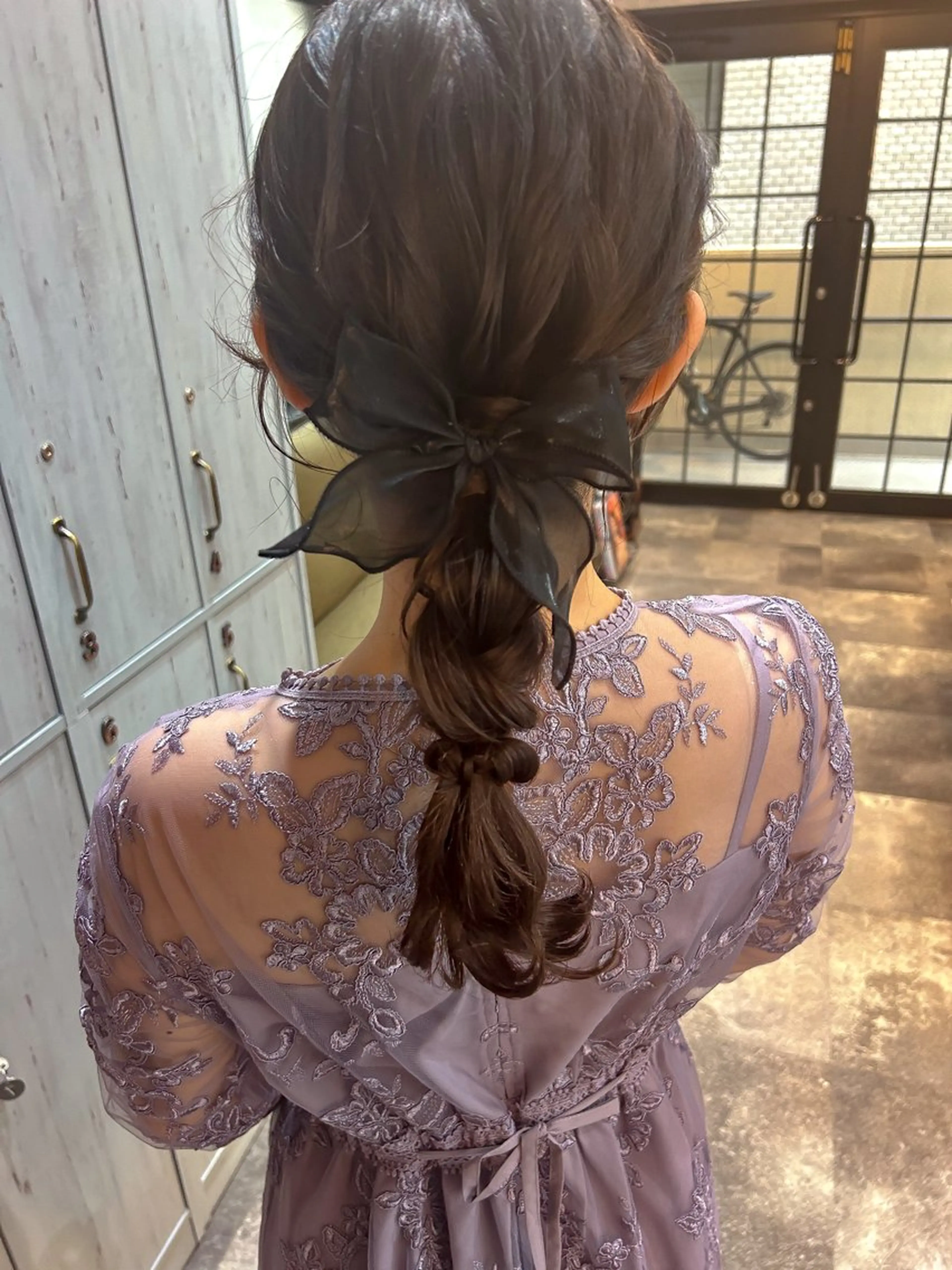セミロング ヘアアレンジ ヘアセット 飯塚 沙衣のヘアスタイル