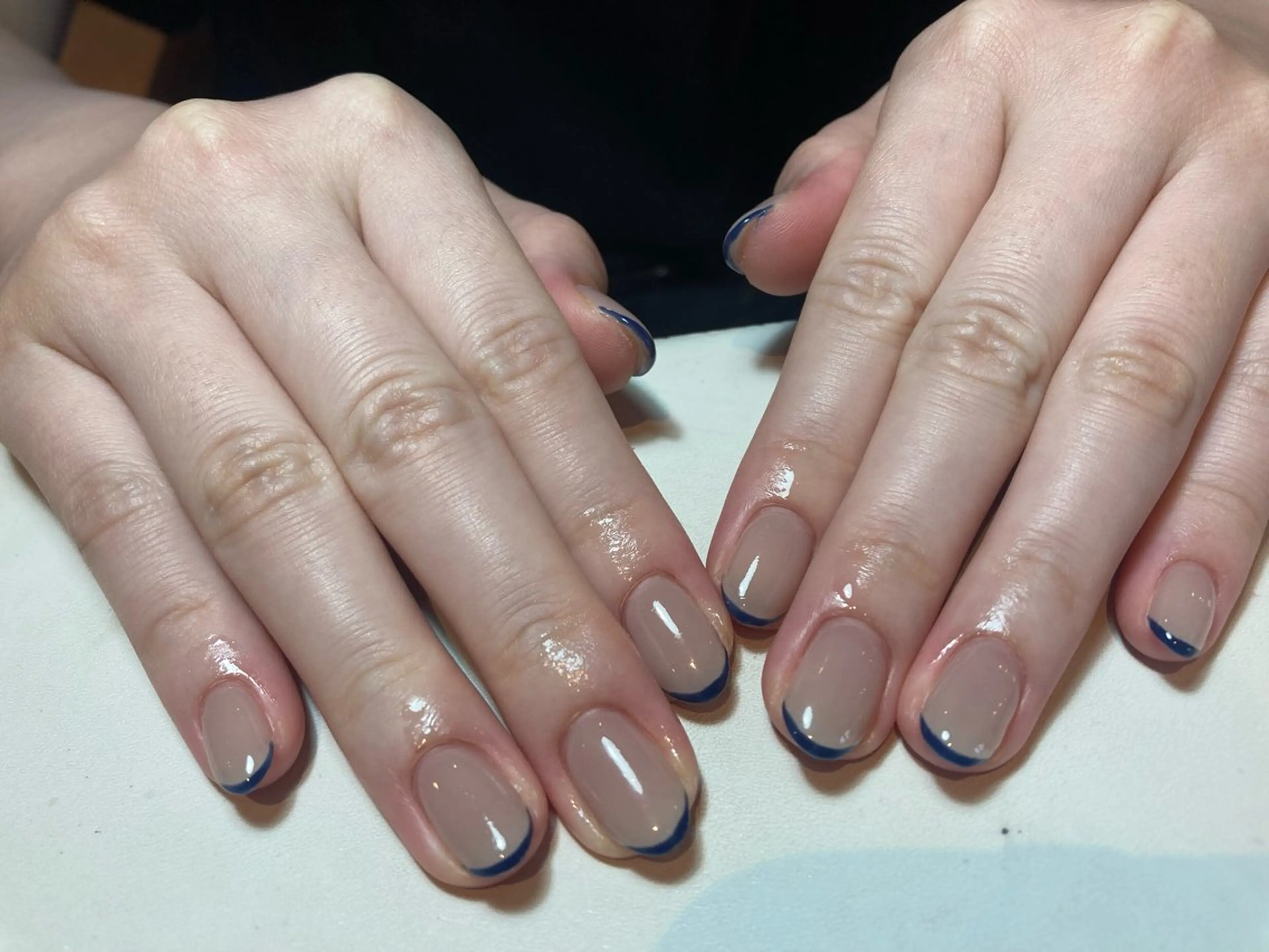 ネイル フレンチネイル ネイビー .Etel atelier.のネイルデザイン