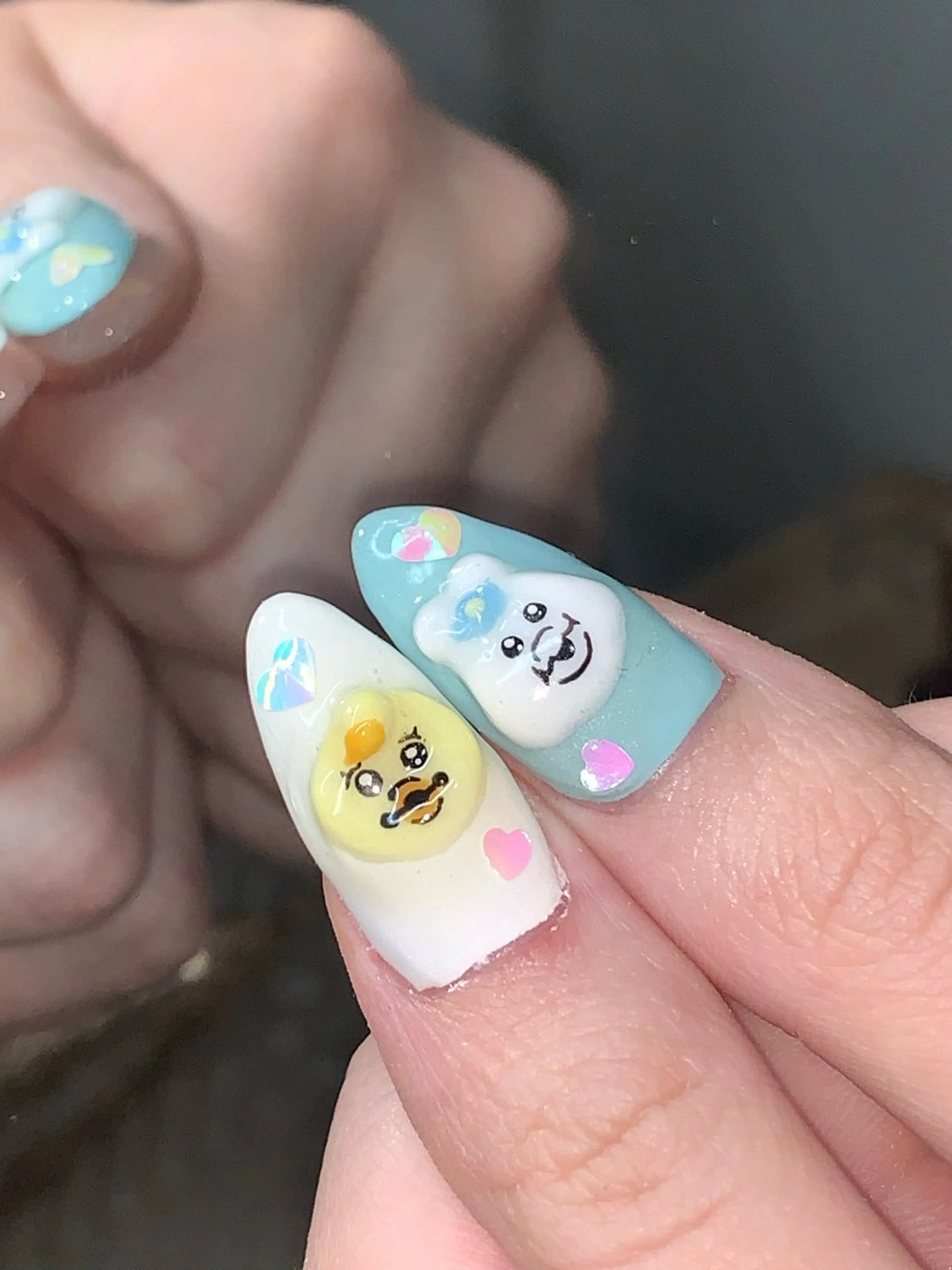 ネイル ハンドネイル NES NAIL所属・さゆり￤推しキャラ ￤ロングネイル🩷のネイルデザイン