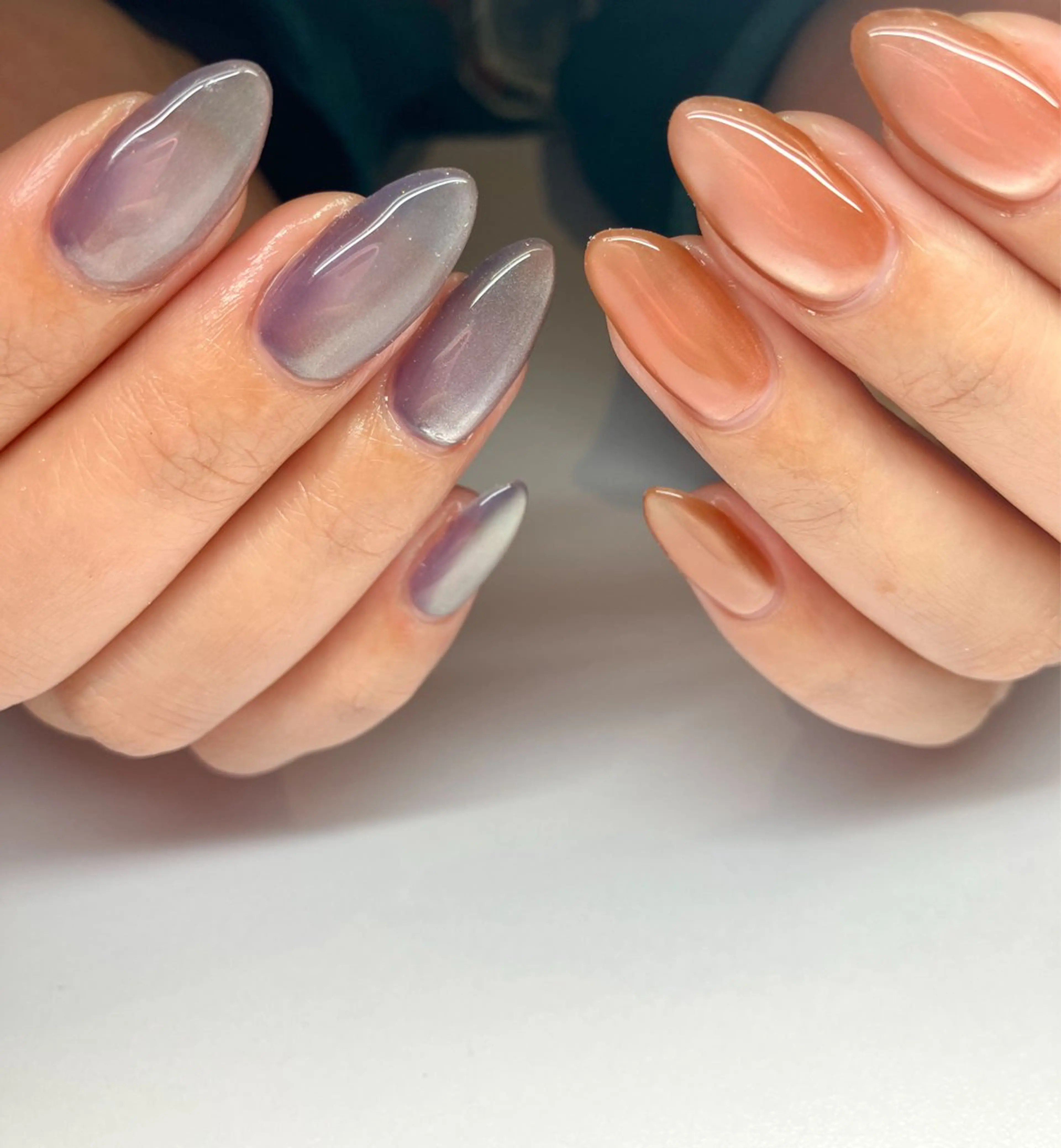 ネイル マグネットネイル マグネットワンカラー ワンカラーネイル ハンドネイル メラネイル所属・米良 裕子のネイルデザイン