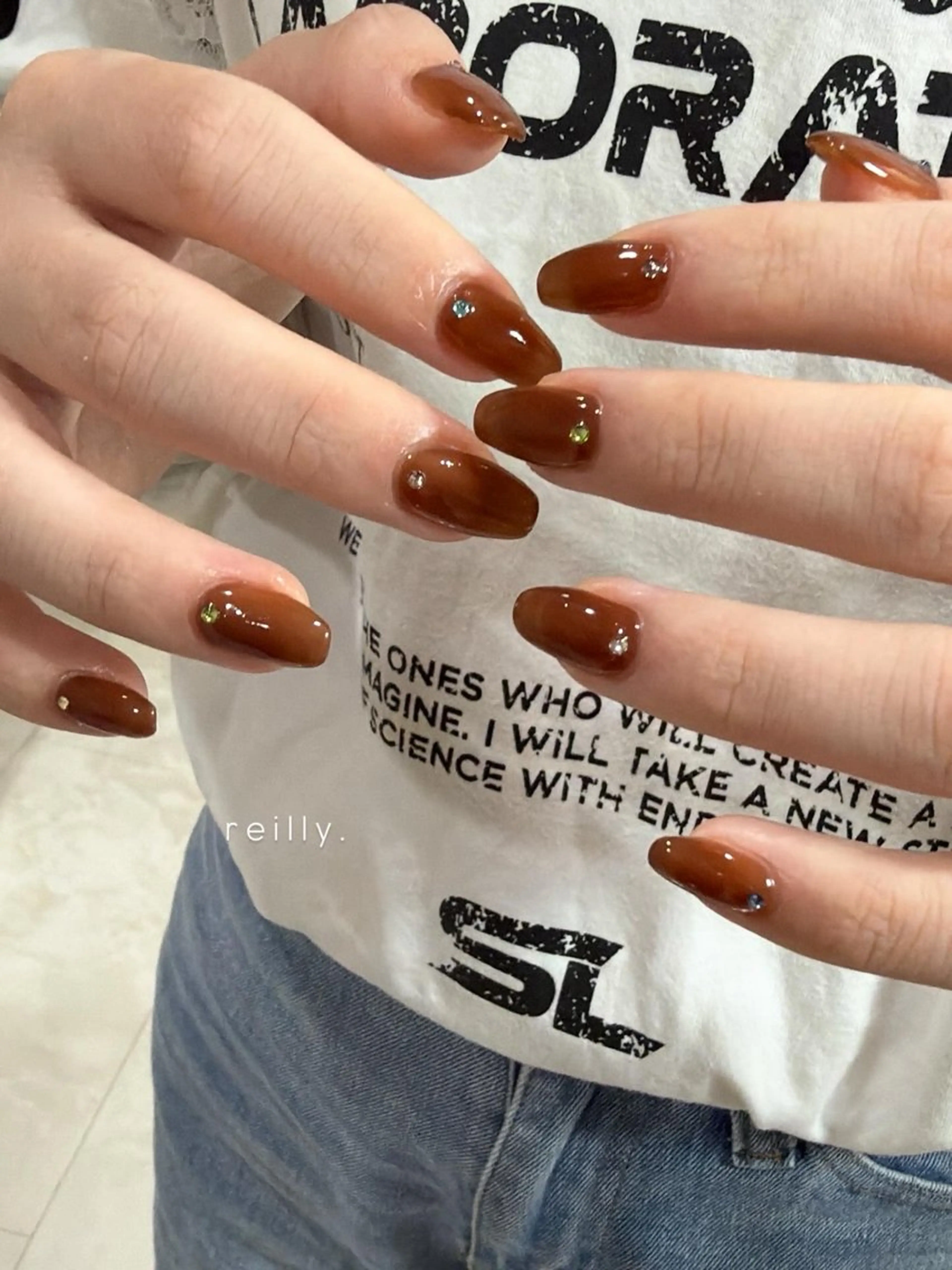 ネイル フラッシュネイル フレンチネイル ジェルネイル グラデーション ラメ(グリッター) REILLY.　private nail salon所属・Marina 《REILLY.》のネイルデザイン