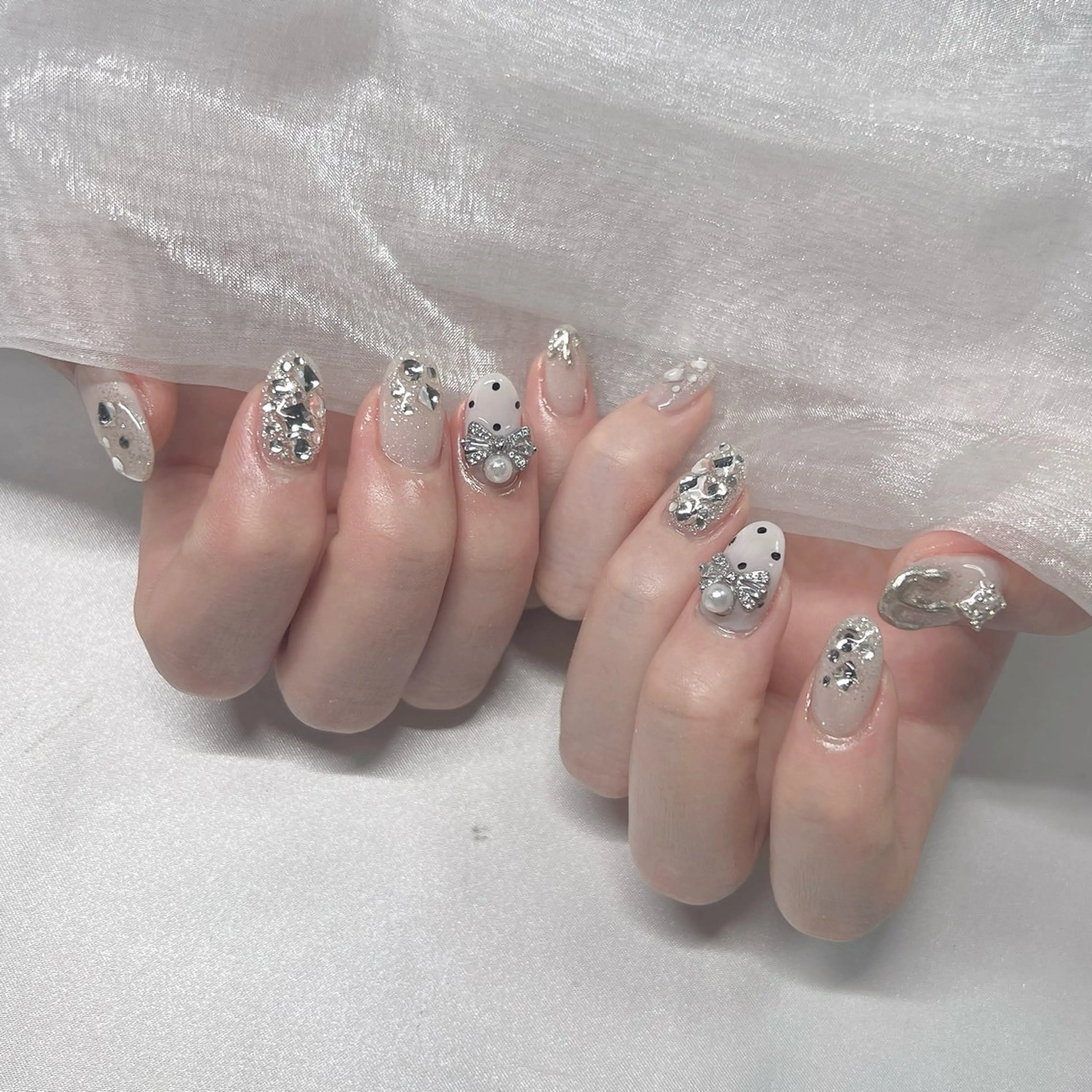 ネイル ジェルネイル 韓国ネイル ラメ(グリッター) マグネットネイル ミラーネイル ハンドネイル -nail salon-Reward所属・nail salon Rewardのネイルデザイン