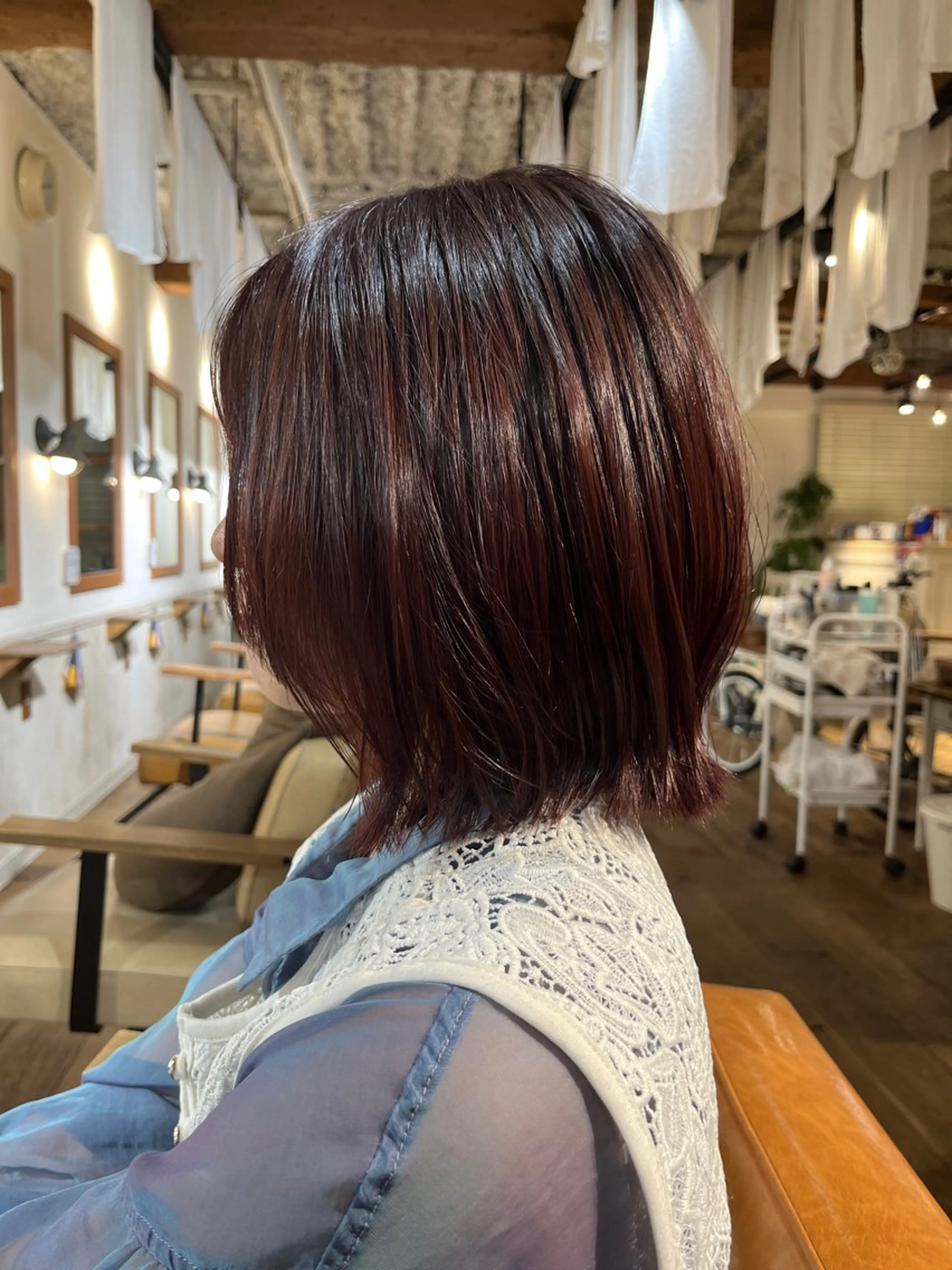 ミディアム カラー 住吉 優果のヘアスタイル