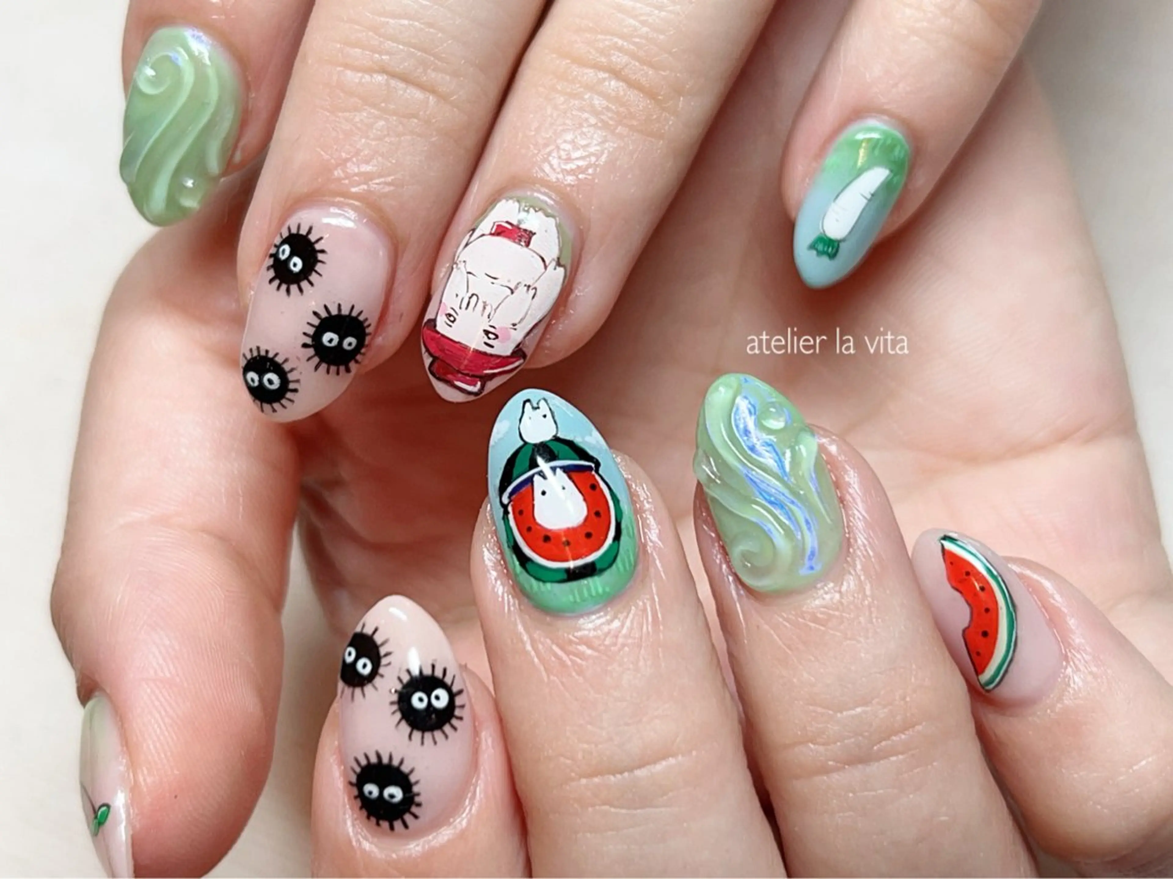 ネイル ジェルネイル ハート 氷ネイル・うるうるネイル マグネットネイル メンズネイル atelier la vita所属・lavita. mimuraのネイルデザイン