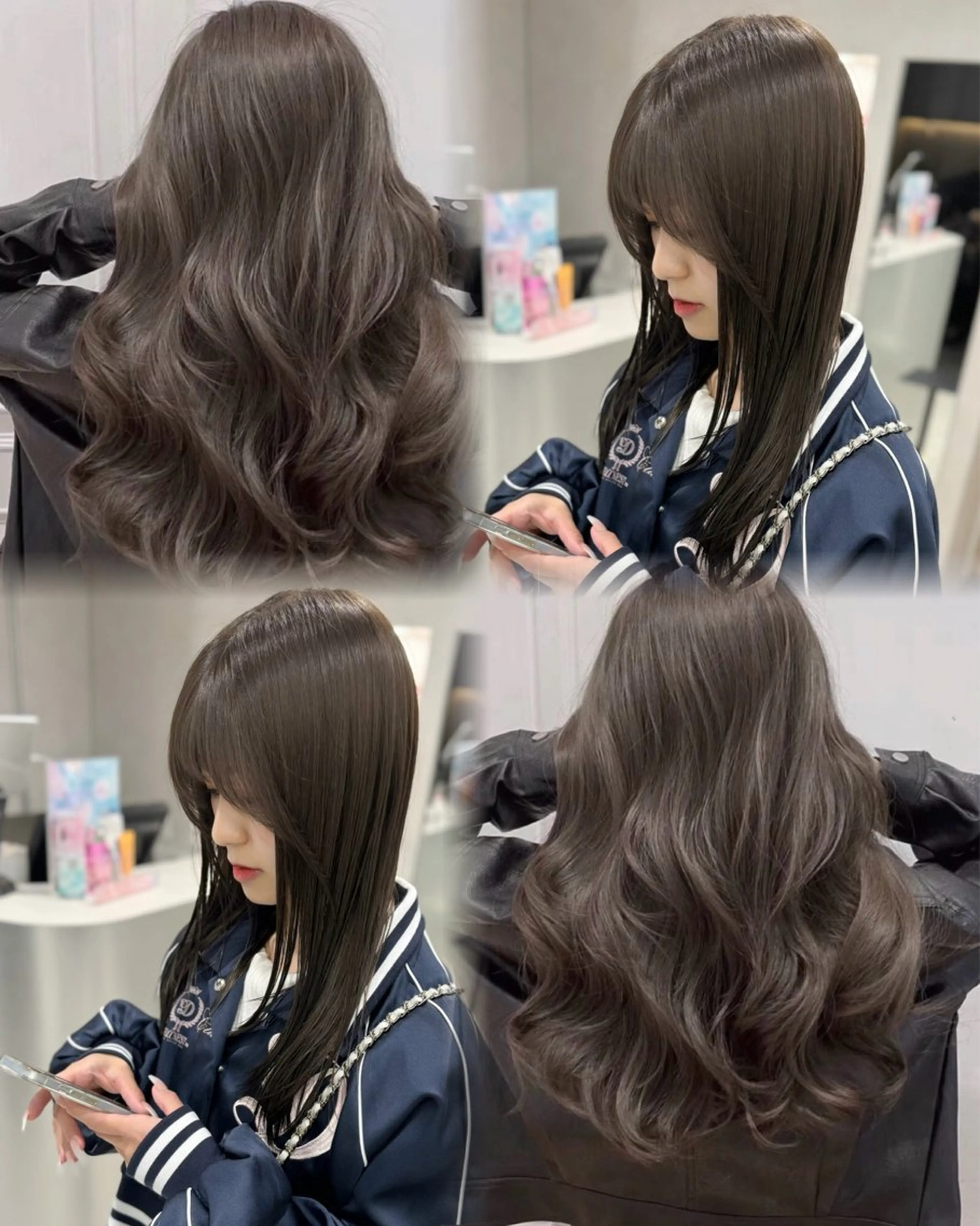 ミディアム カラー カット ヘアカラー トリートメント レイヤーカット×韓国 Ryotaroのヘアスタイル