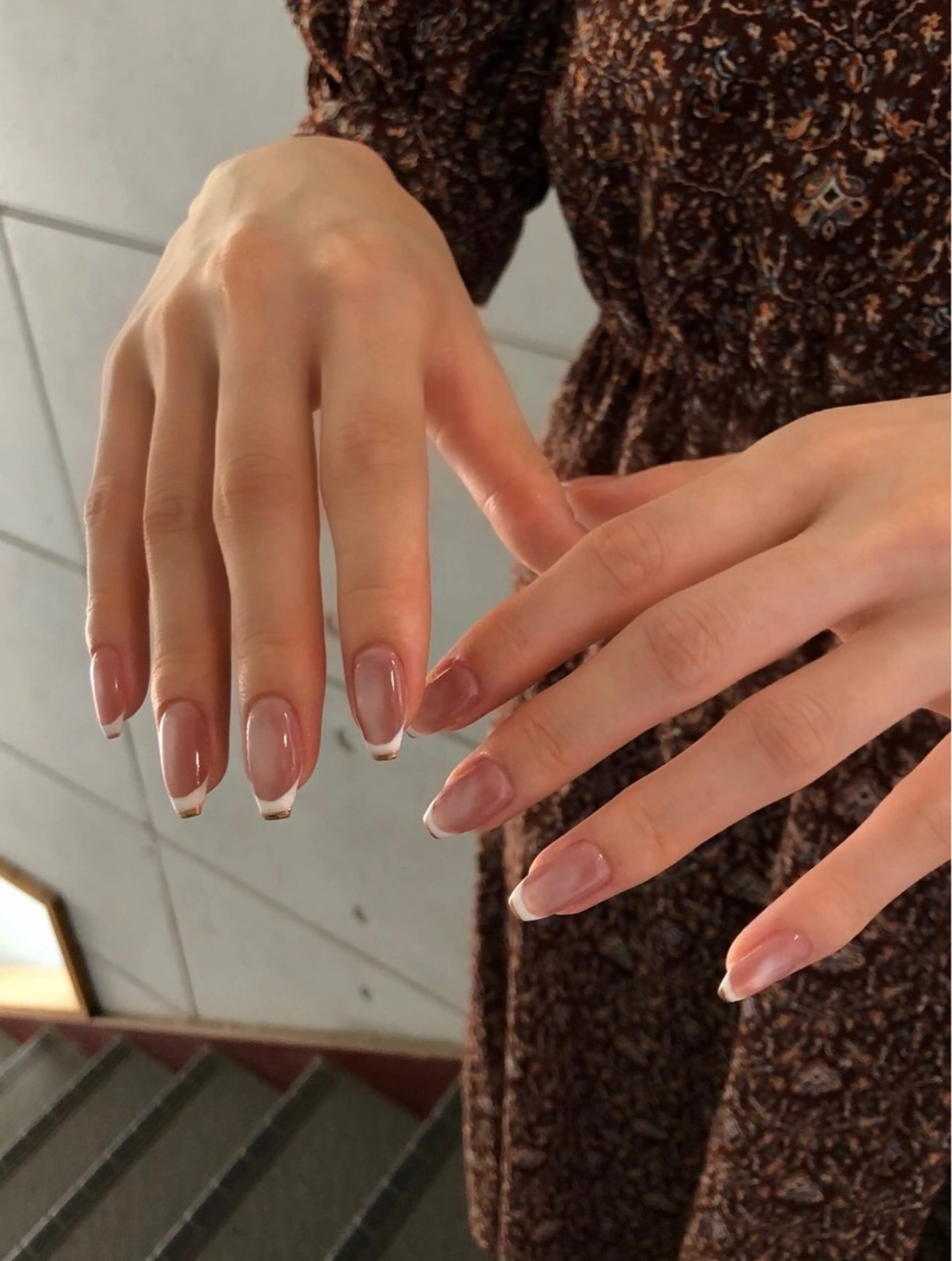 ネイル フレンチネイル ゴールド ミラーネイル ハンドネイル NAIL＆SPA PｰBOX所属・齋藤 璃愛のネイルデザイン