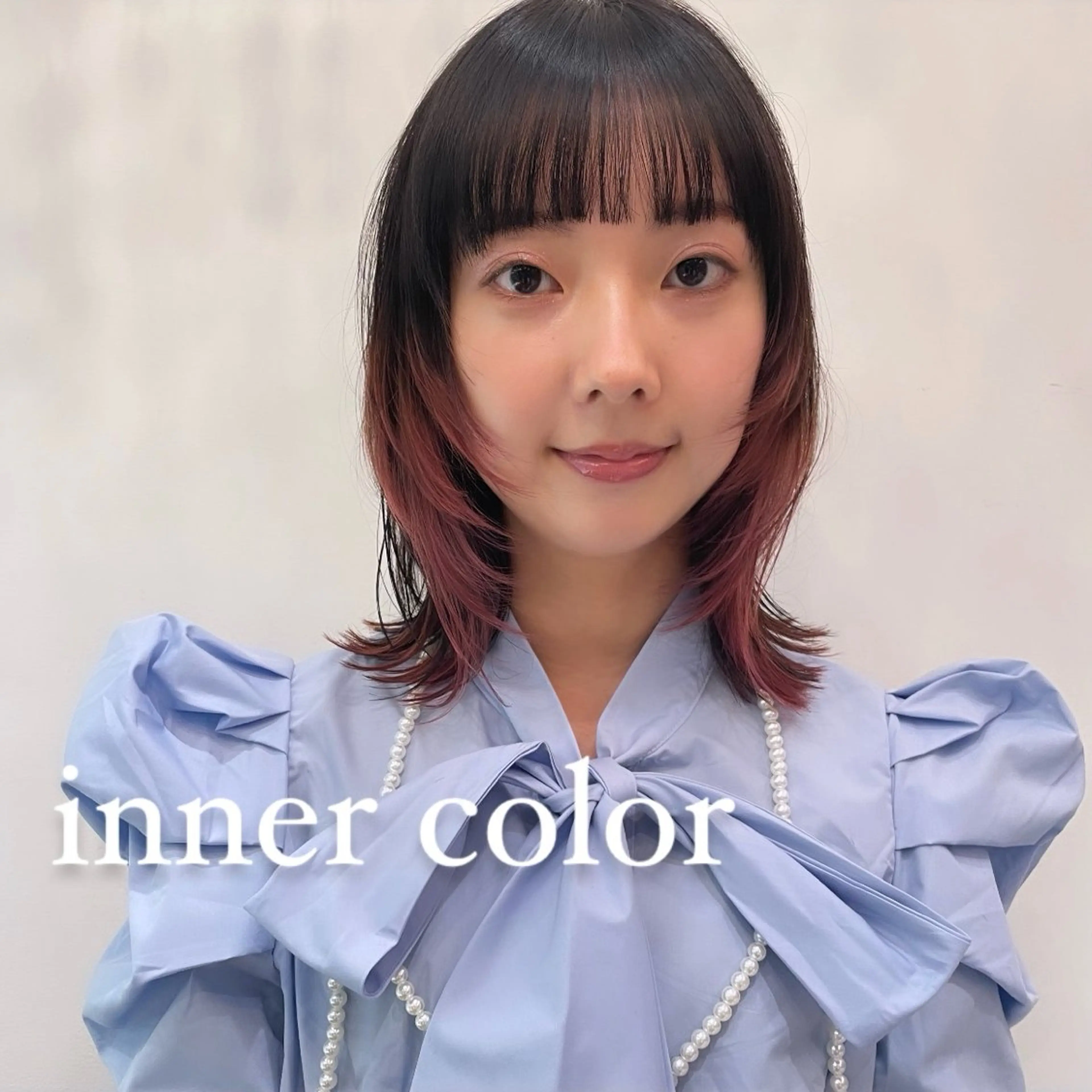 ロング カラー ブリーチ インナーカラー ピンクカラー ヘアカラー トリートメント ボブパーマ ♡ヨシカワハナコのヘアスタイル