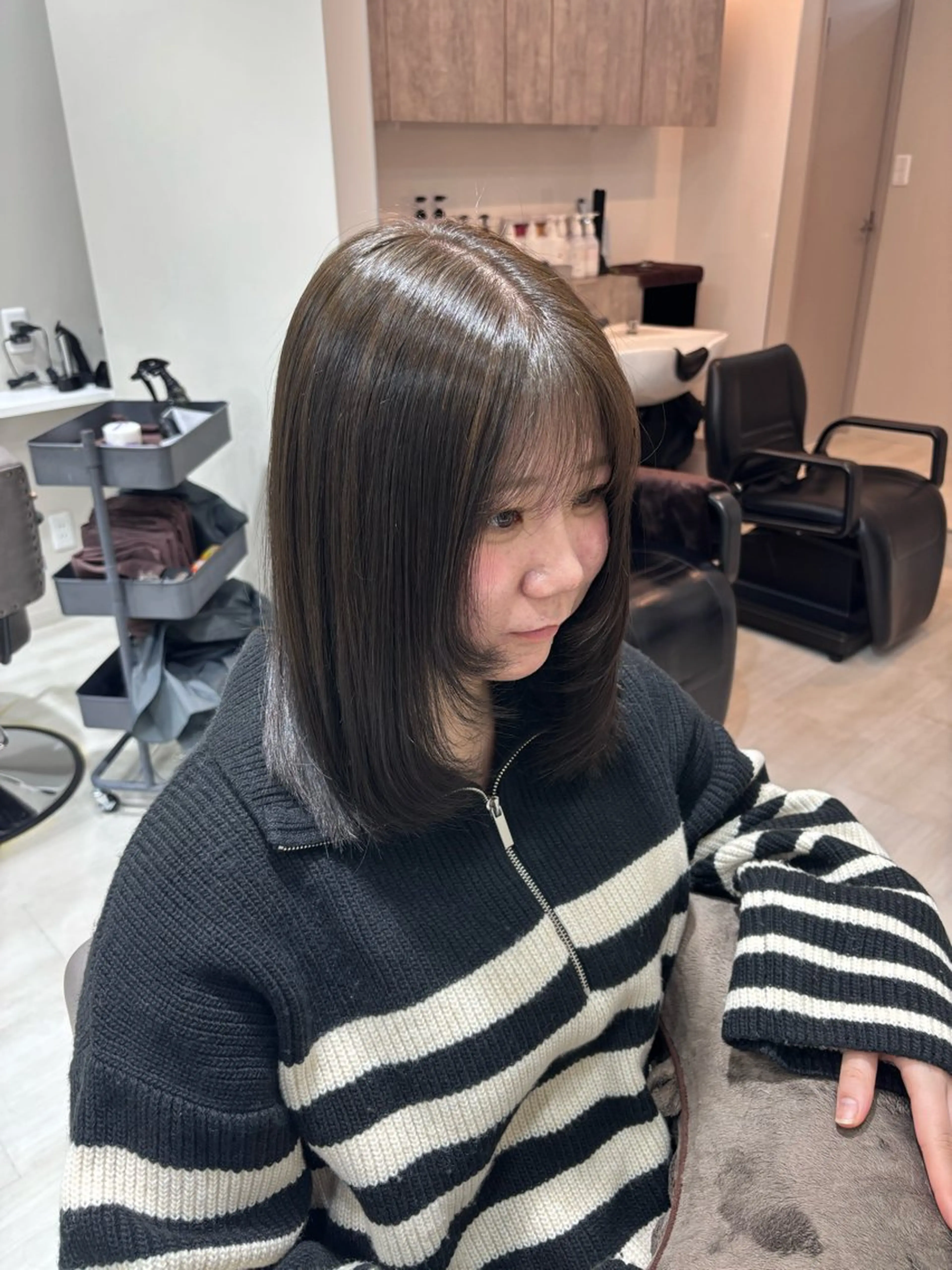 カット＋ブリーチなしワンカラー＋1stepトリートメント🫧の写真