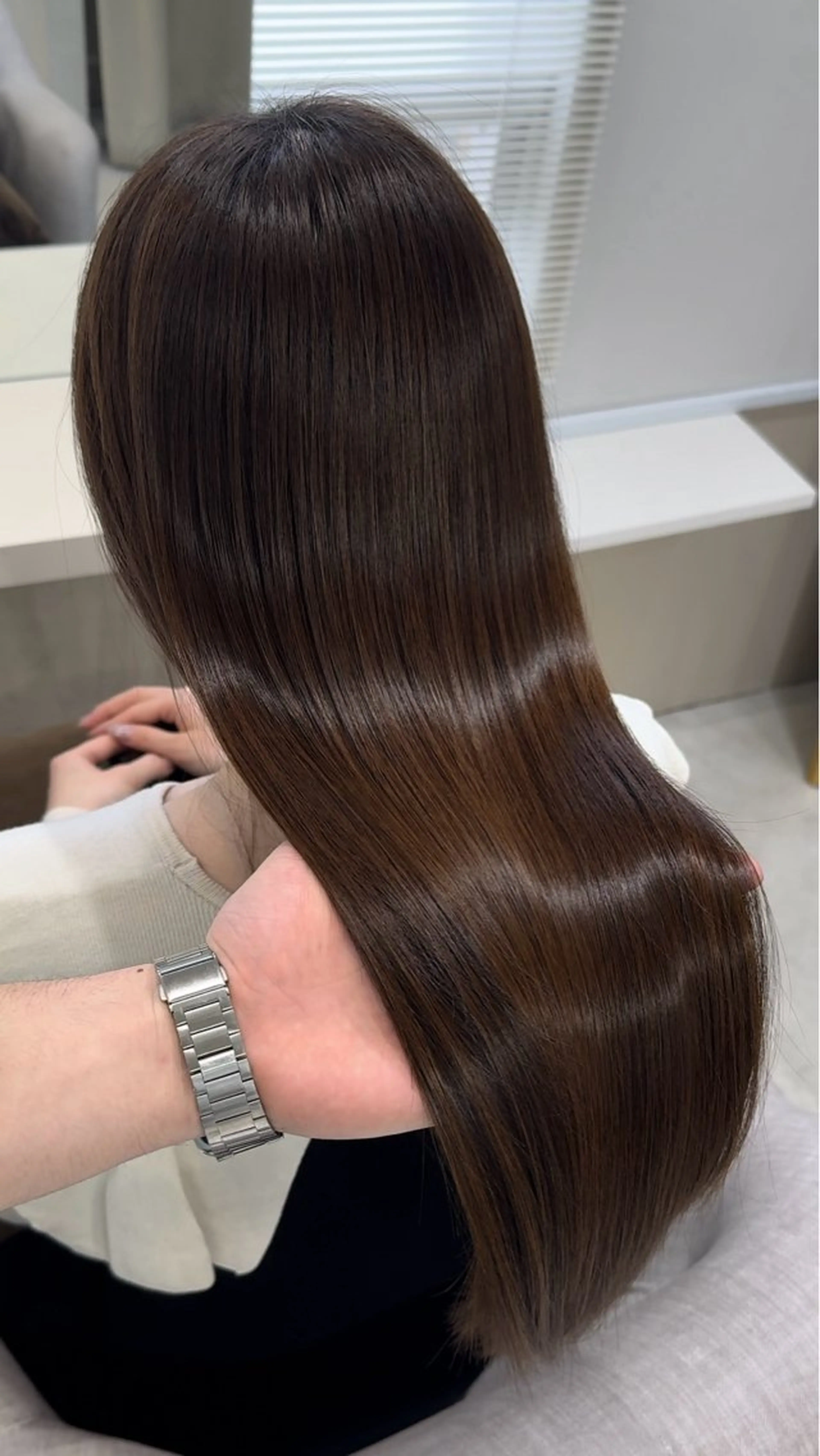 ロング 髪質改善 縮毛矯正 トリートメント 酸性ストレート カット ヘアカラー 縮毛矯正 トリートメント 髪質改善×縮毛矯正 Core梅田　片山のヘアスタイル