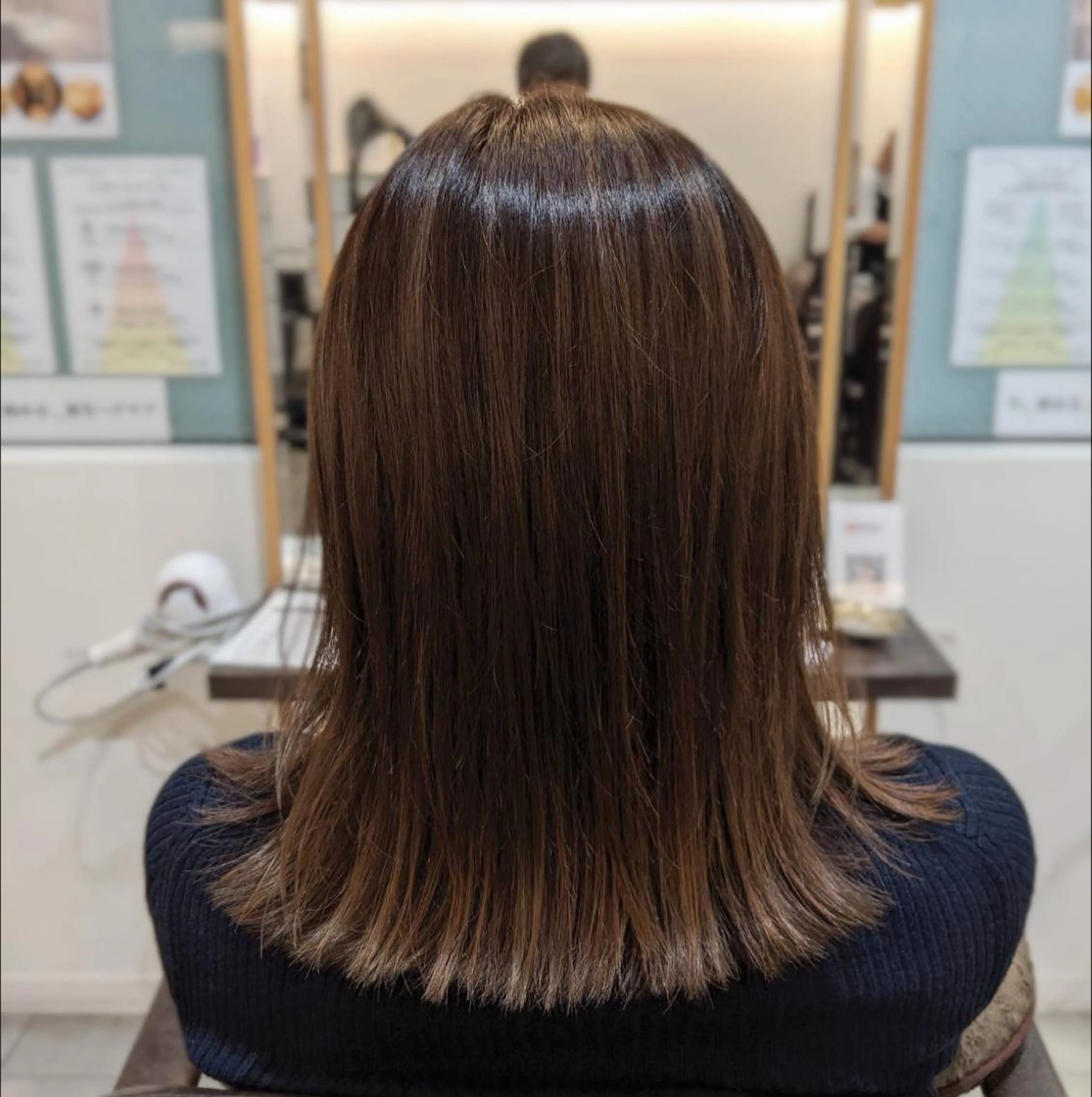 ミディアム カラー ベージュカラー ハイライトカラー ハイライト 中村 研介のヘアスタイル