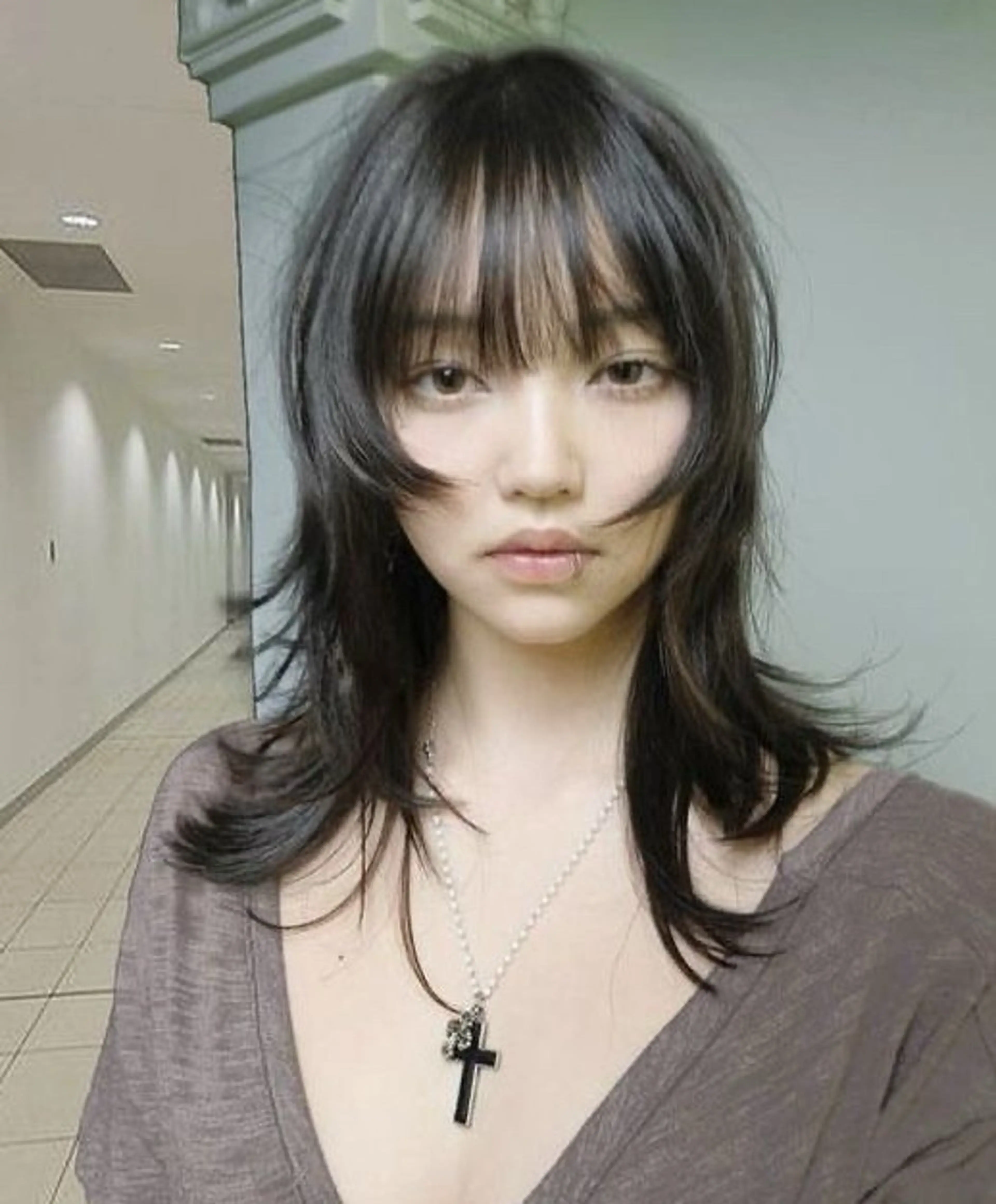ミディアム ハッシュカット 酸性ストレート 🤍🎀honokaのヘアスタイル