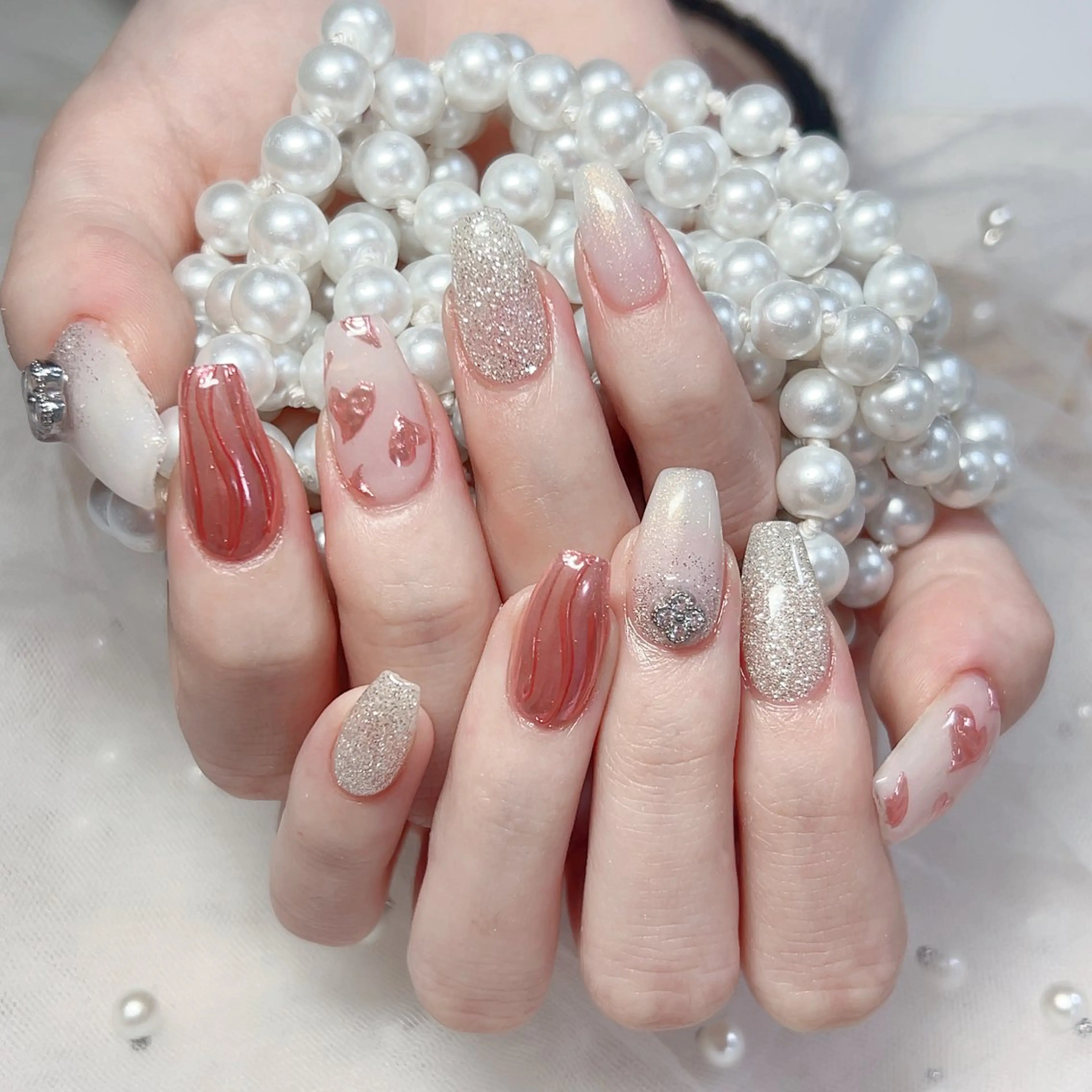 ネイル ハンドネイル M🌷nail 長さだし専門店のネイルデザイン