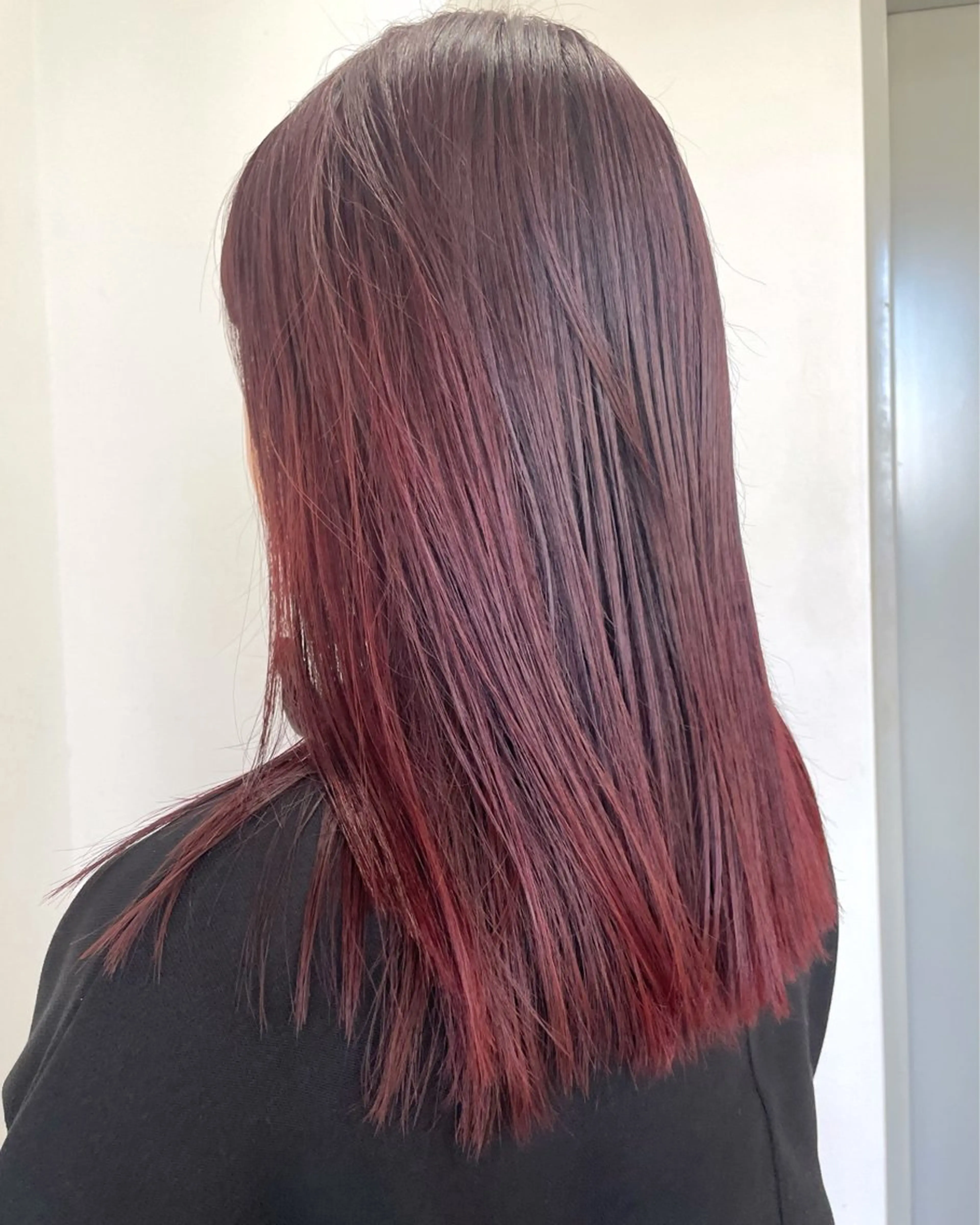 ミディアム カラー ブリーチ ボルドーカラー ブリーチなしカラー HIBIKI/原宿 ハッシュカット🪄のヘアスタイル