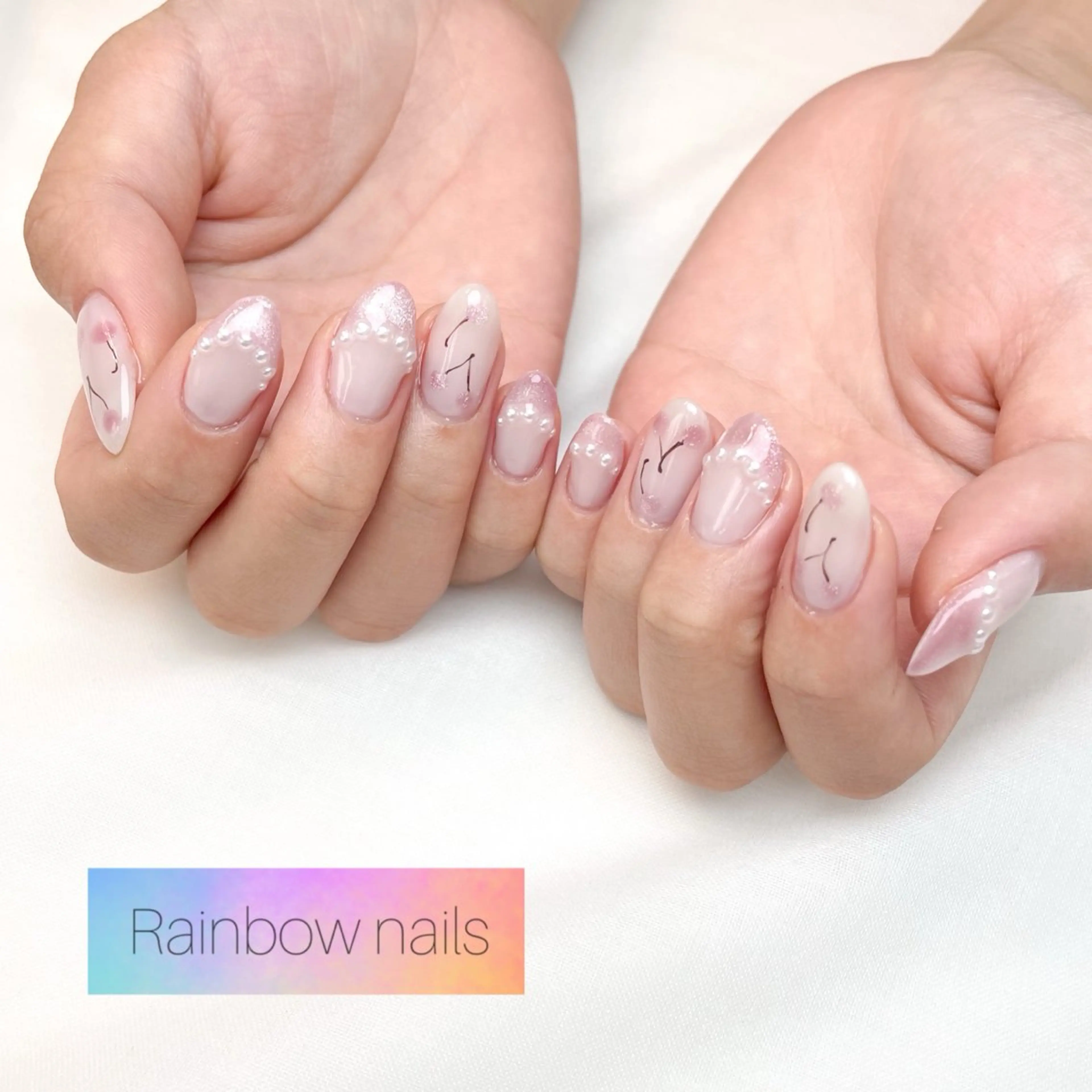 ネイル Rainbow nailsくろちゃんのネイルデザイン