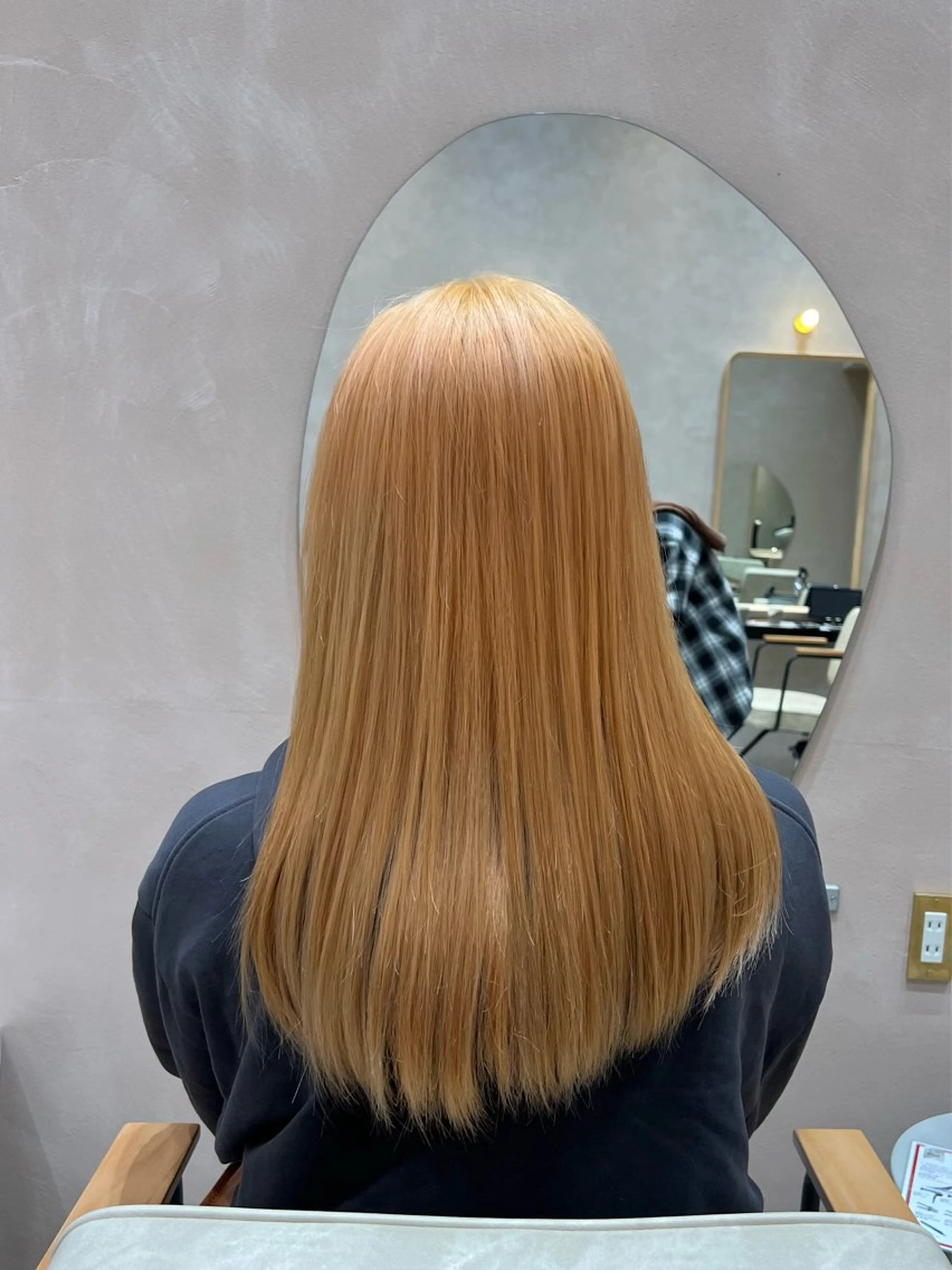 ミディアム カラー ブリーチ ダブルカラー オレンジ ヘアカラー トリートメント 透明感/明るめ ヘア/kazui🐈のヘアスタイル