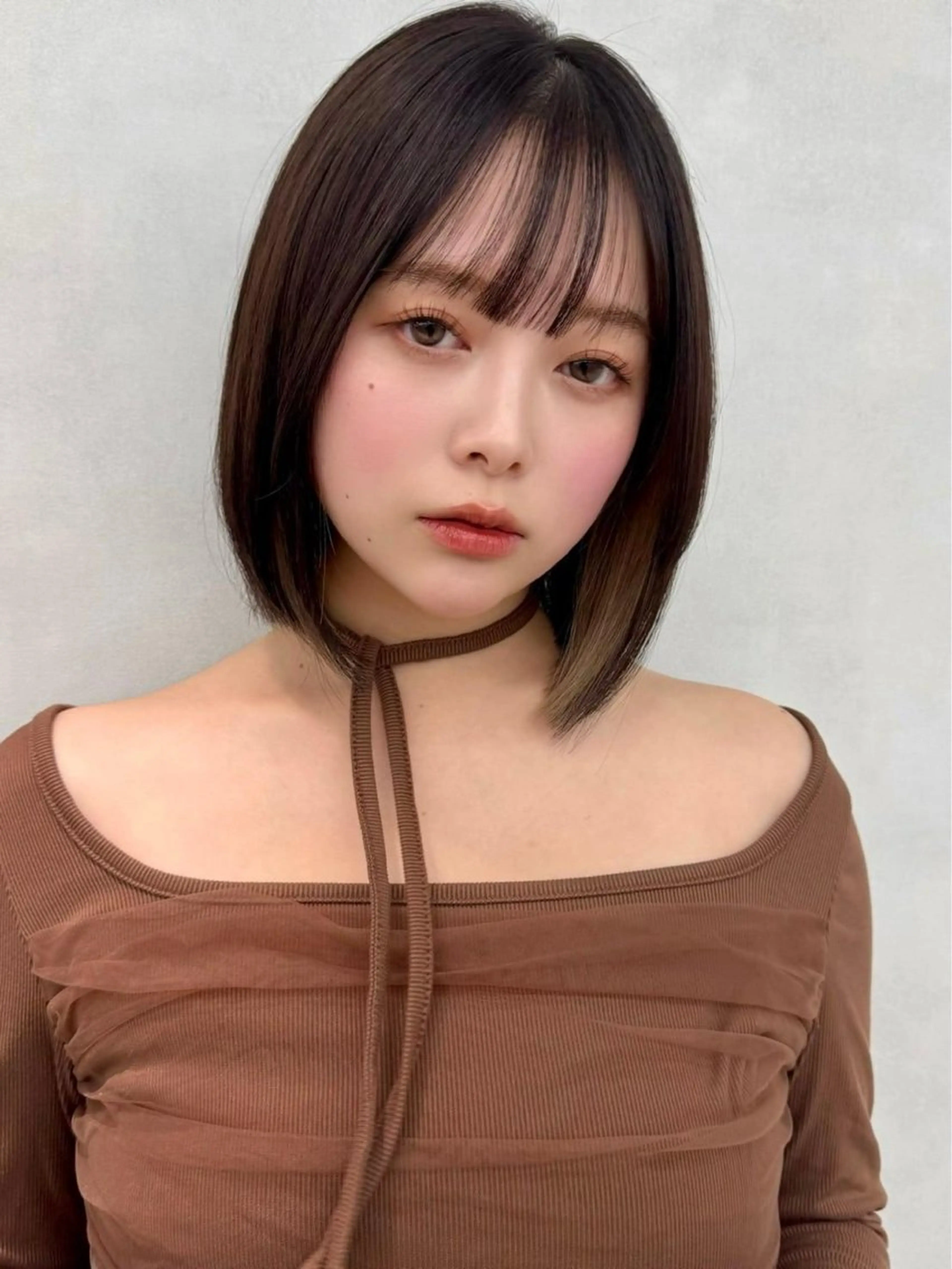 ミディアム カラー カット ヘアカラー トリートメント 🇰🇷韓国レイヤー 艶カラー／田川佑紀のヘアスタイル