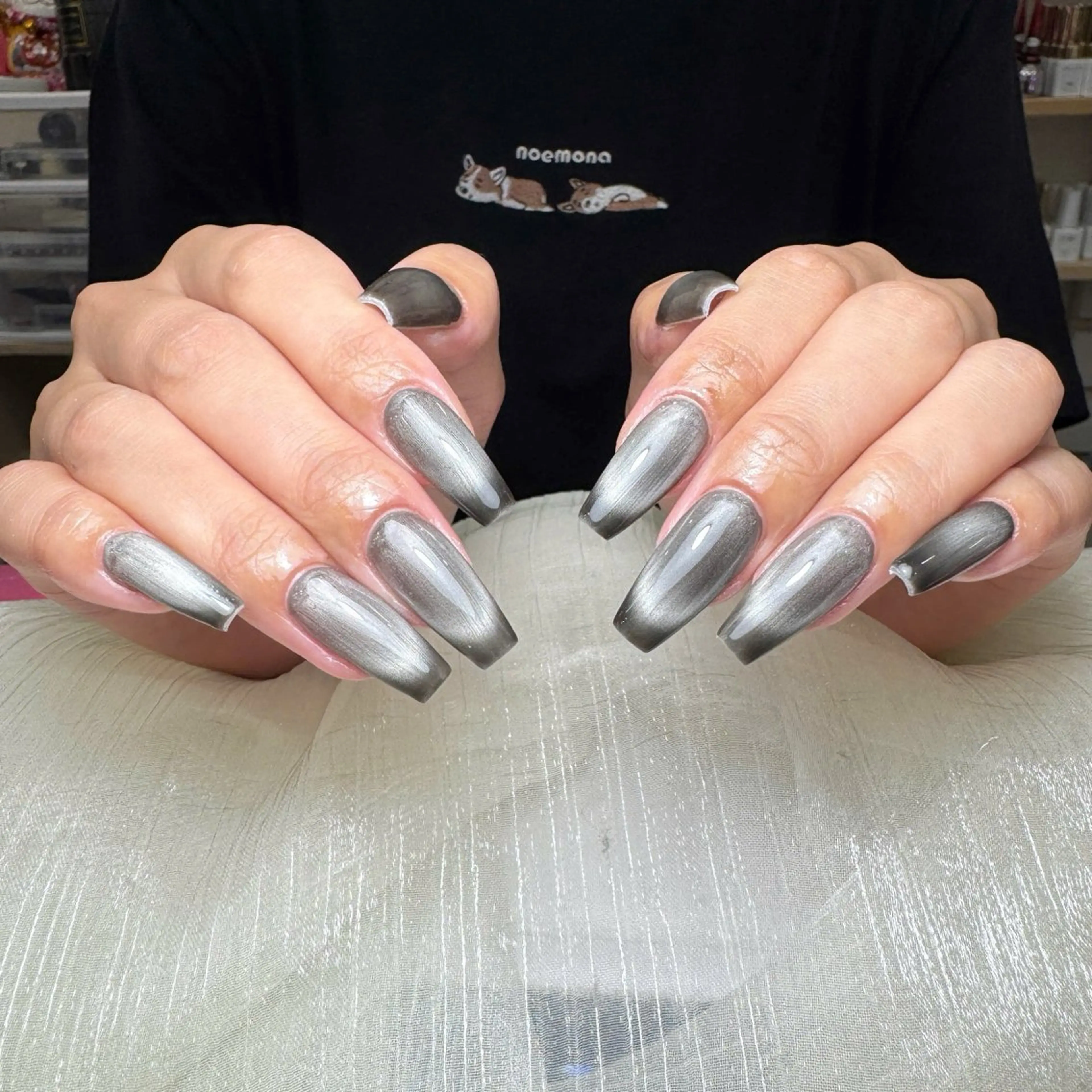ネイル オーロラネイル フットネイル フレンチネイル ジェルネイル ガラスフレンチ ハンドネイル Michi_Nails_Salon所属・Michi Nail Staffのネイルデザイン