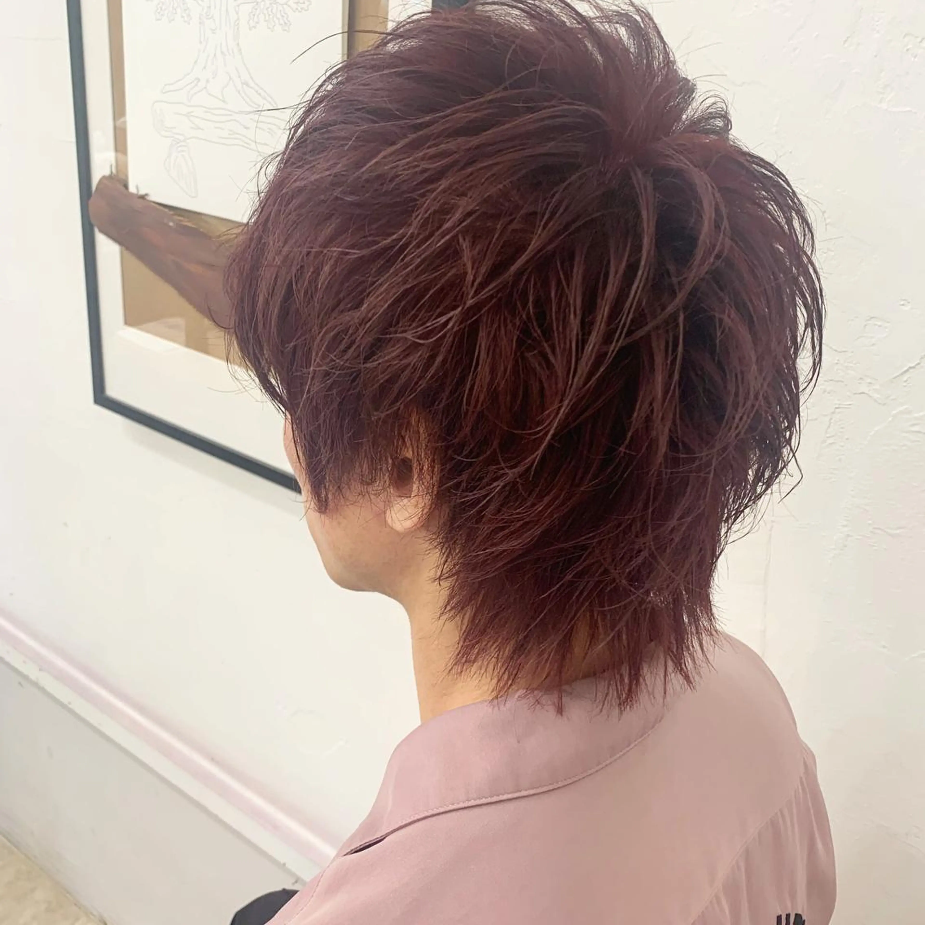 カラー メンズ メンズブリーチ ブリーチ レッドカラー ヘアカラー トリートメント chama レイヤーカットのヘアスタイル